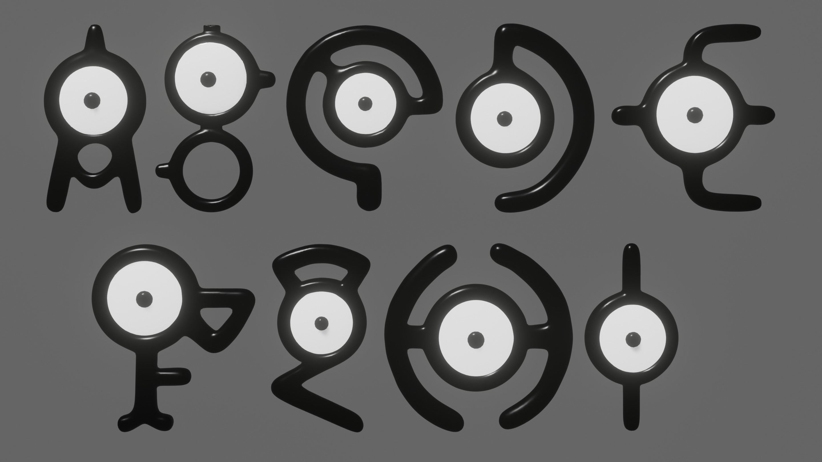 Pokemon Unown Set 1 3D model_1
