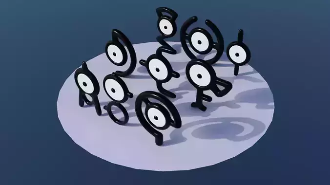 Unown Set 1 3D model