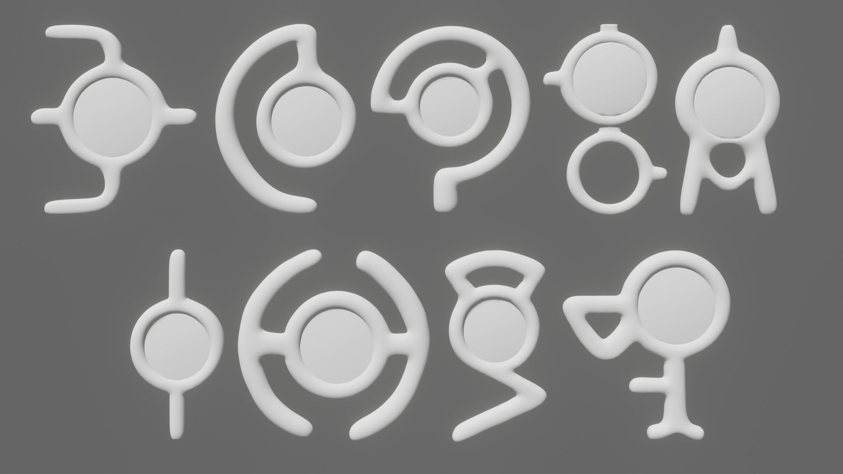 Pokemon Unown Set 1 3D model_8