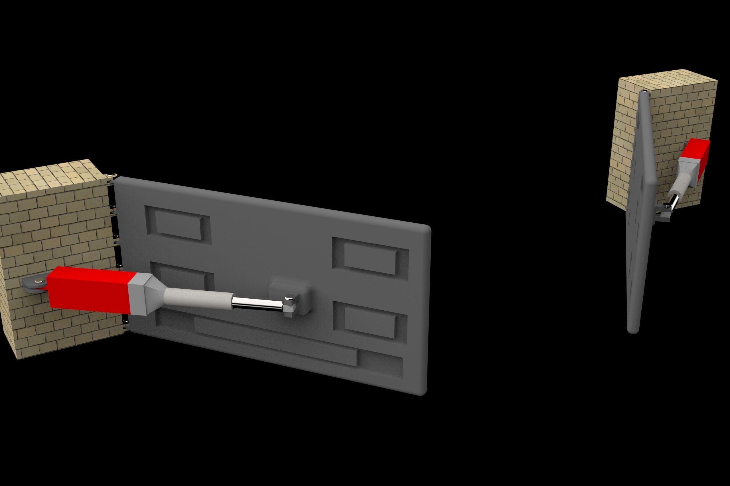 Swing gate 3D model_1