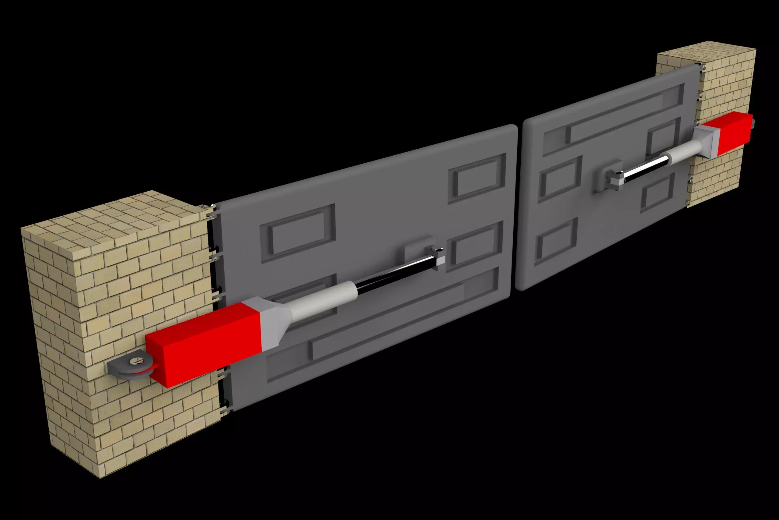 Swing gate 3D model_0