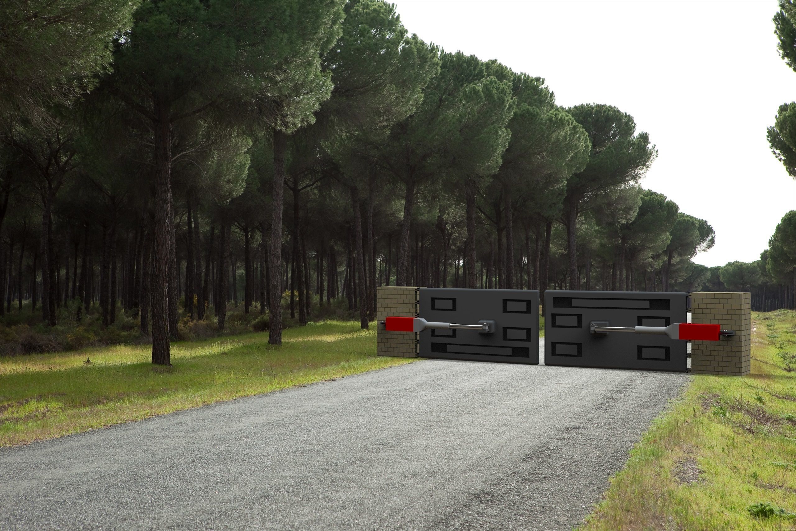 Swing gate 3D model_2