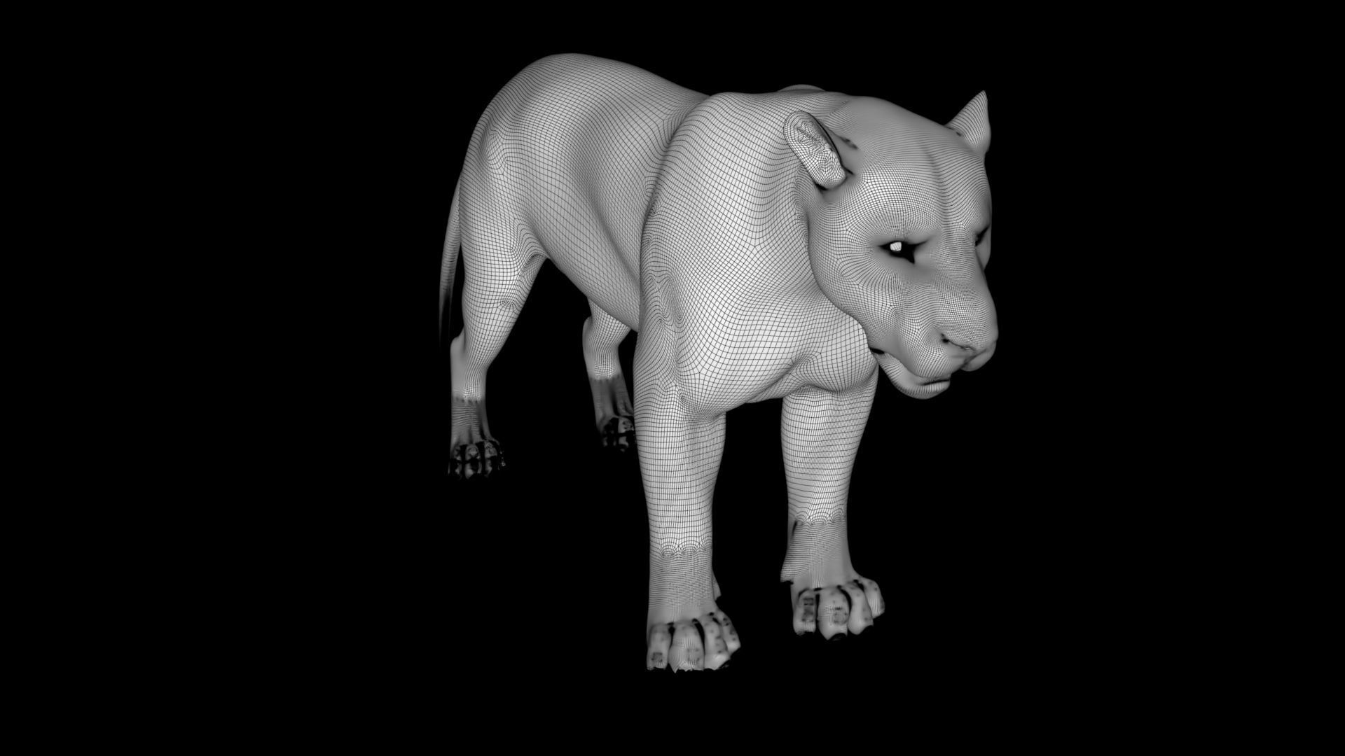 Realistic Scan Lion Low-poly 3D model_14
