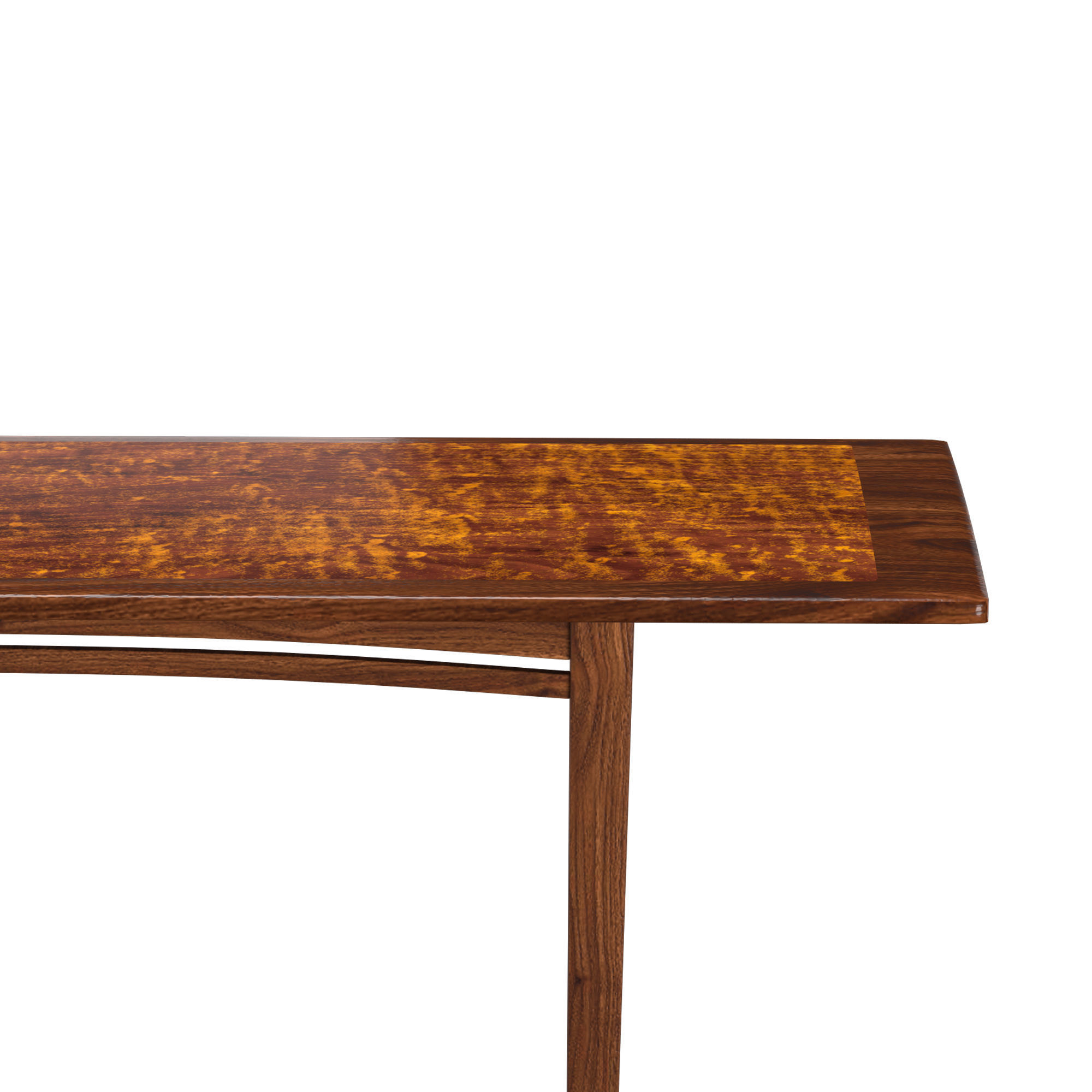 Wallnut Table Console 3D model_4