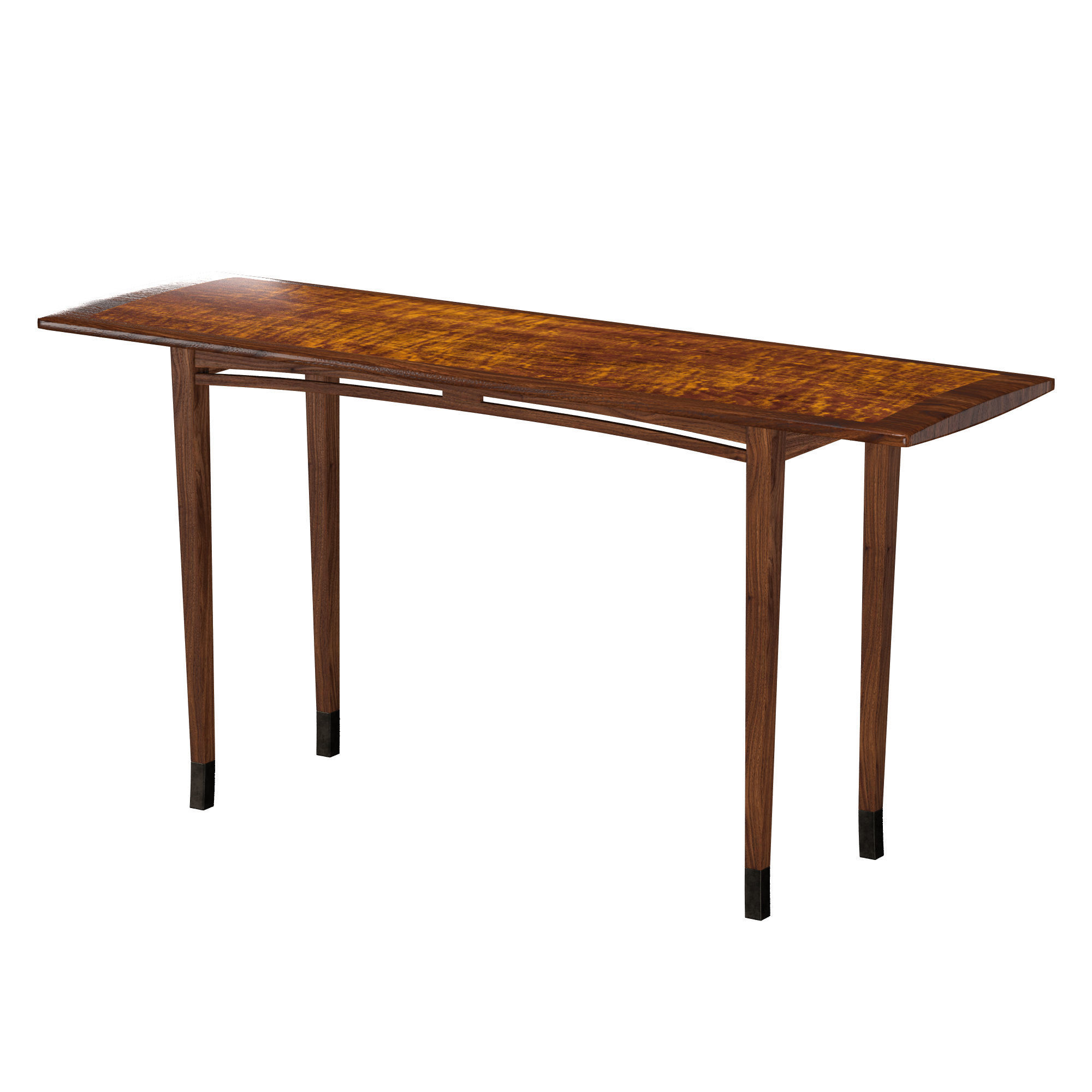 Wallnut Table Console 3D model_3