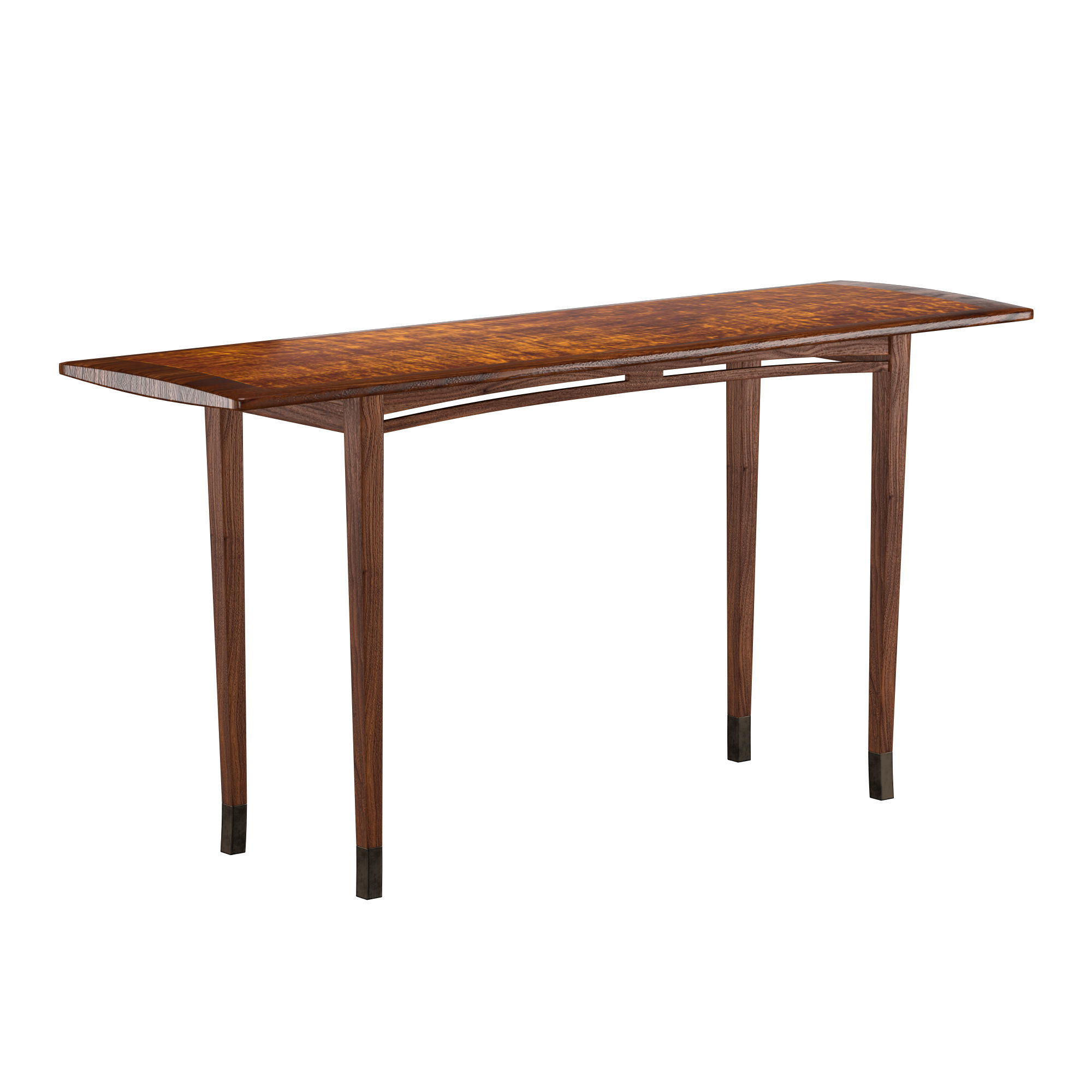 Wallnut Table Console 3D model_1