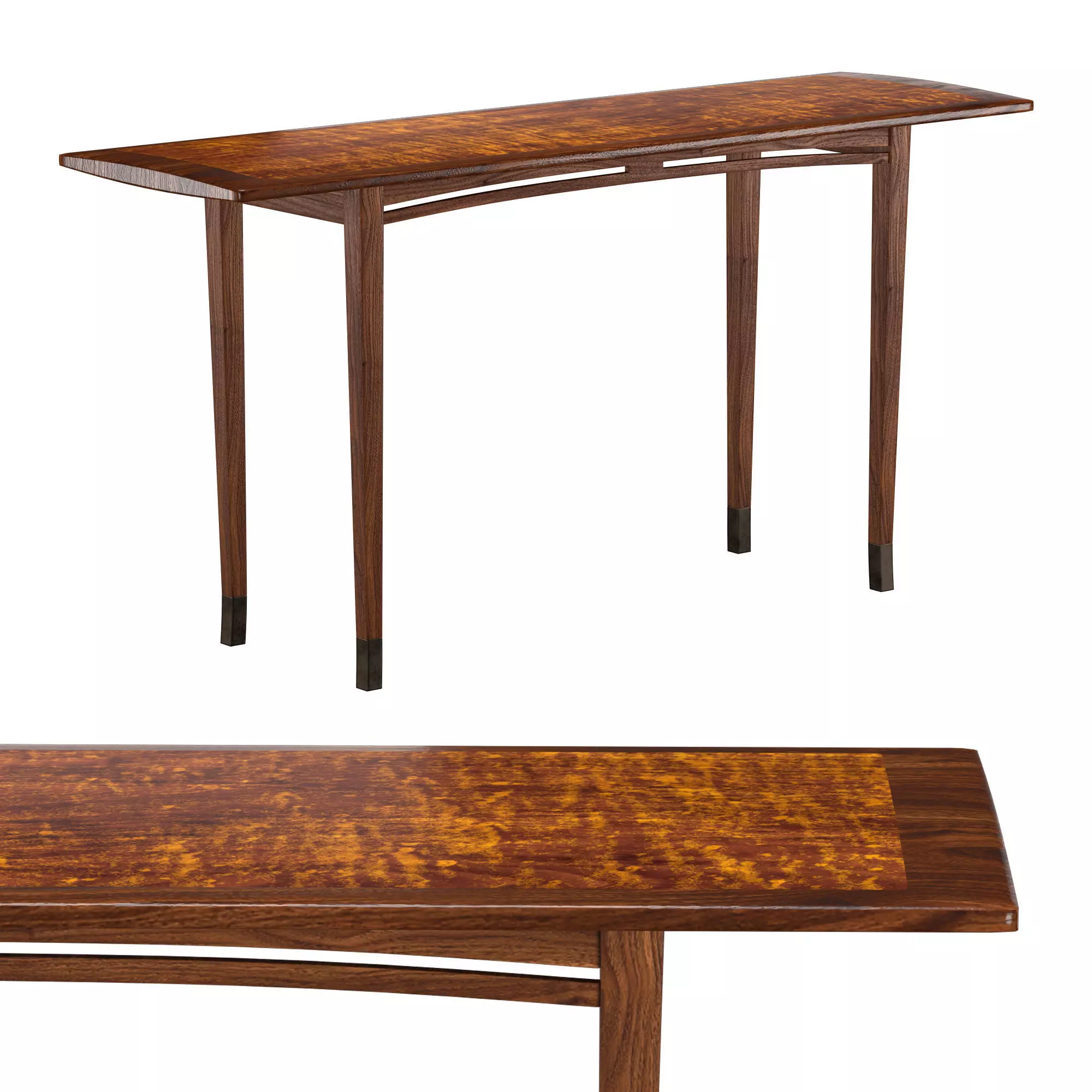 Wallnut Table Console 3D model_0