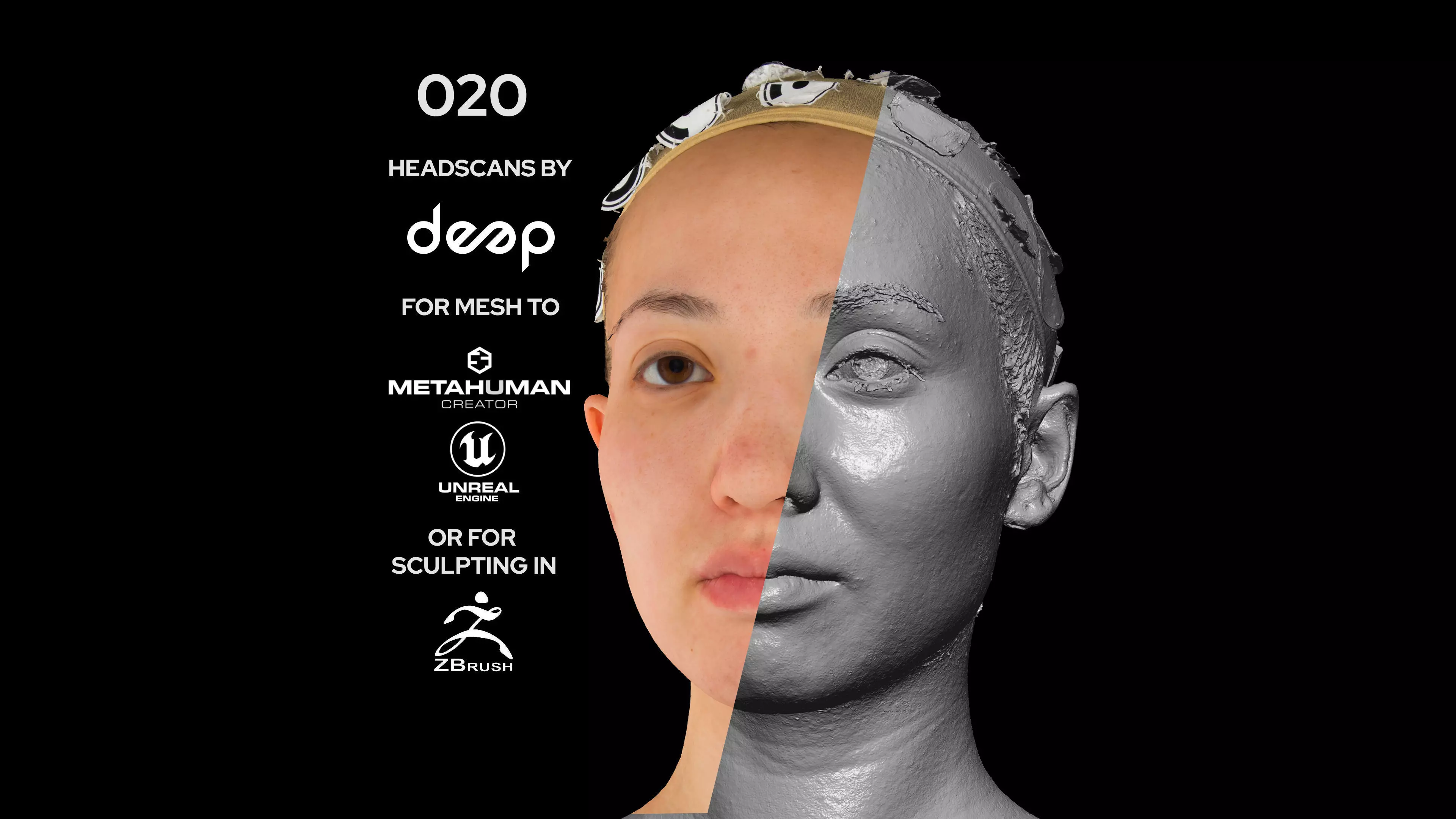 Asian Female 30s head scan 020 3D model