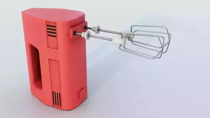 Old red mixer from soviet times Low-poly 3D model