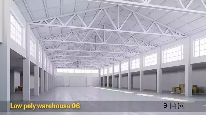 lowpoly warehouse 06 Low-poly 3D model