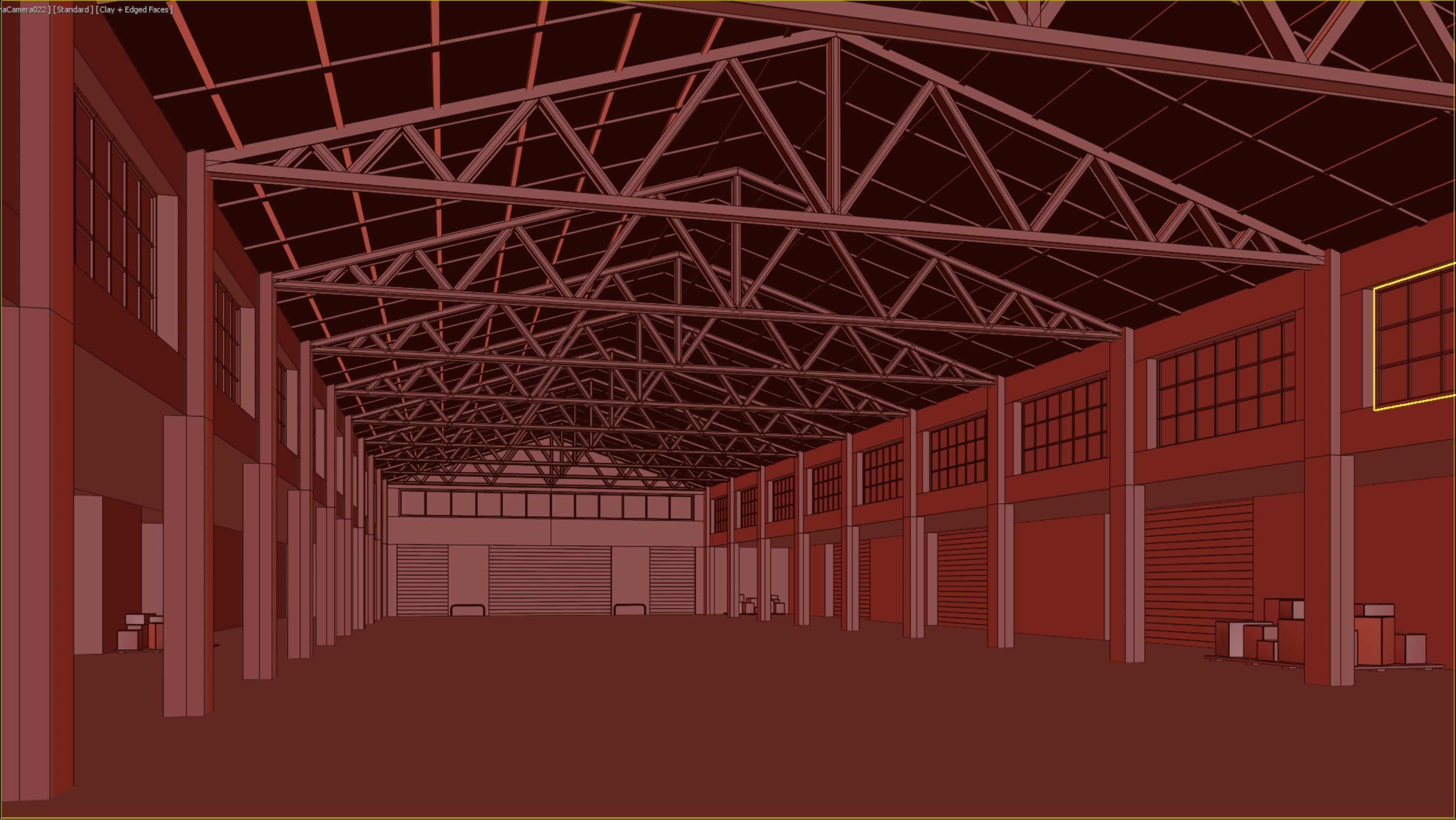 lowpoly warehouse 06 Low-poly 3D model_7