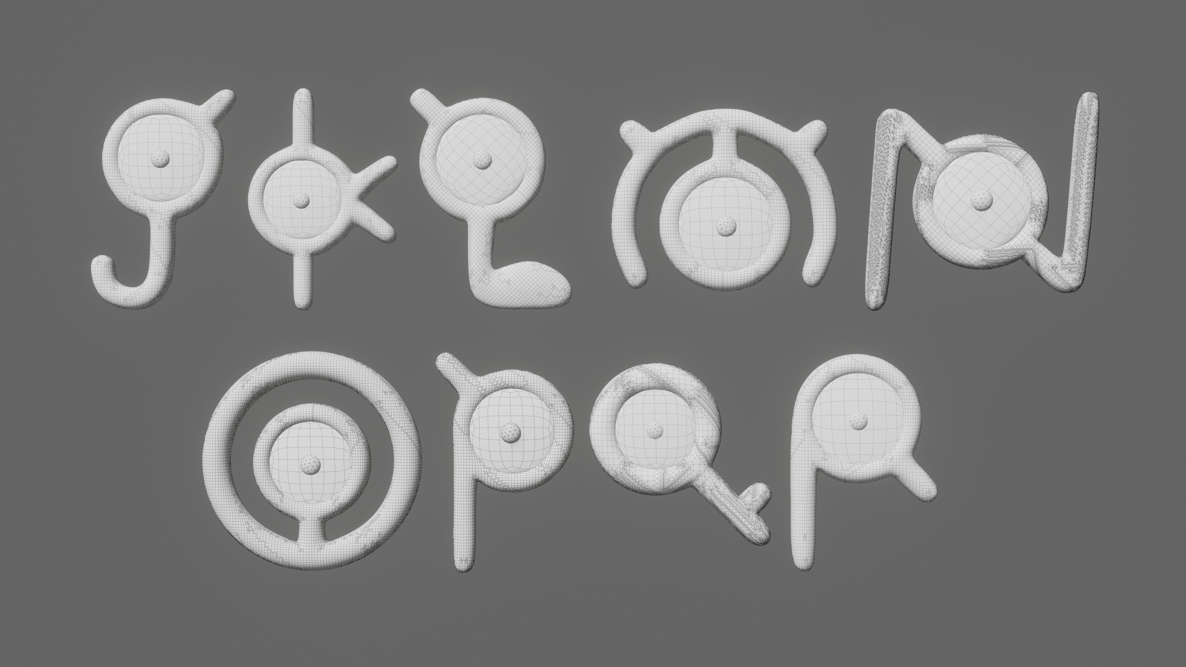 Pokemon Unown Set 2 3D model_3