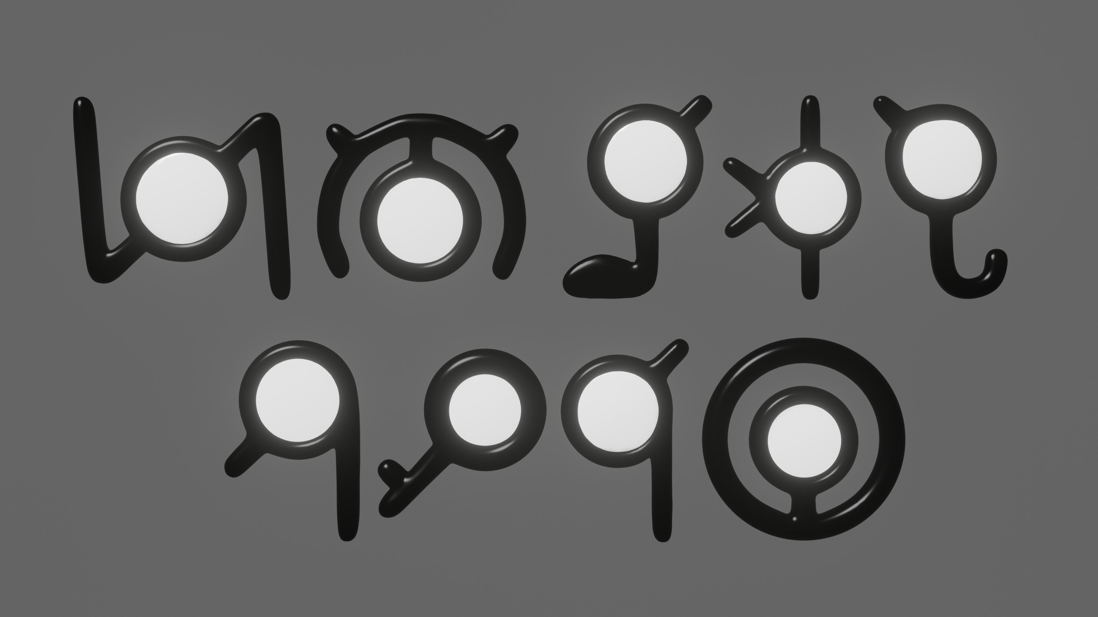 Pokemon Unown Set 2 3D model_7