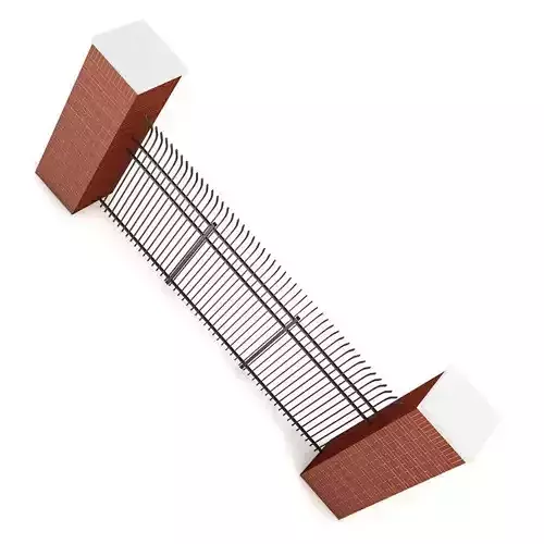 Concrete Fence 07 3D model