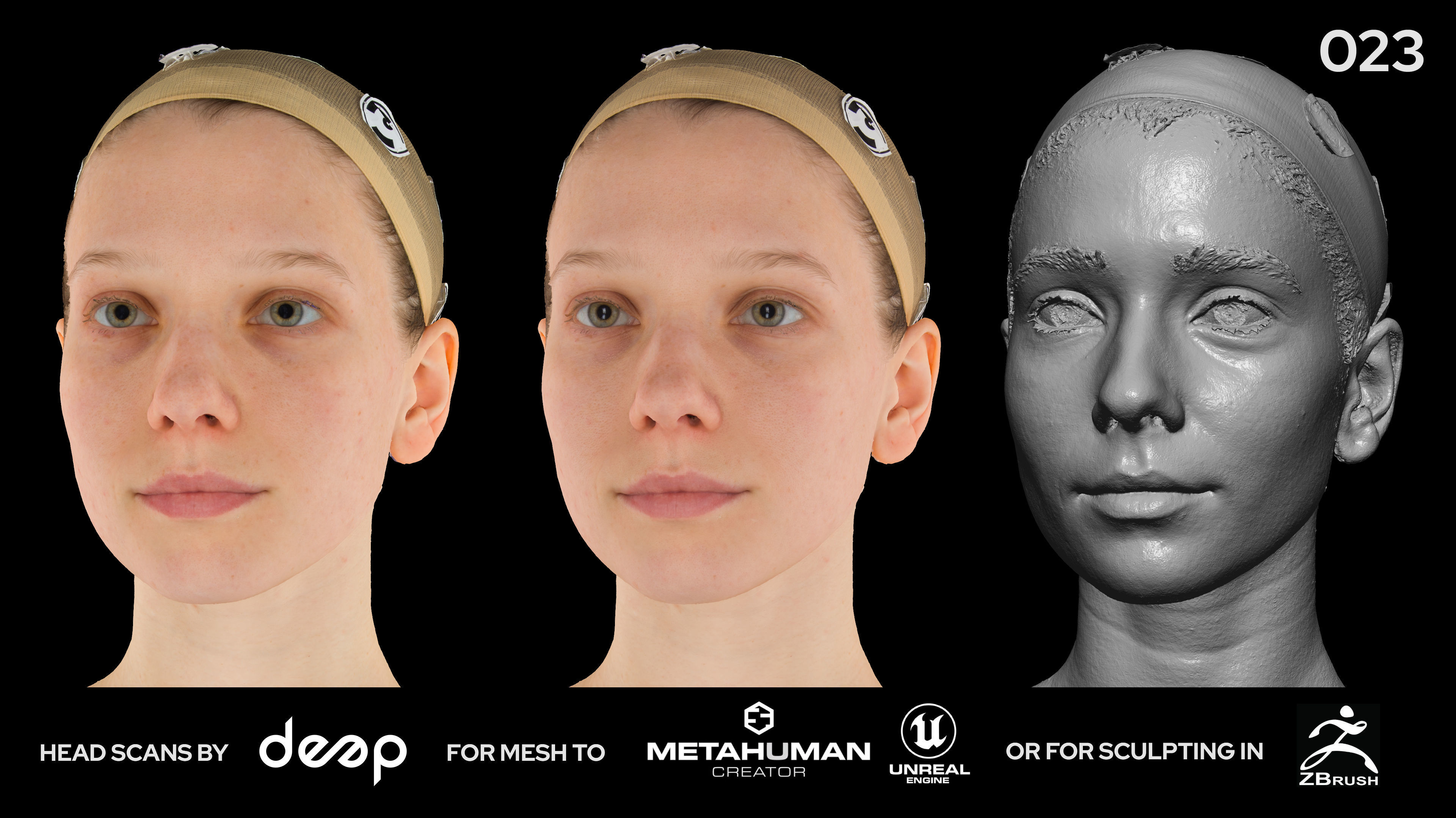 European Female 30s head scan 023 3D model_2