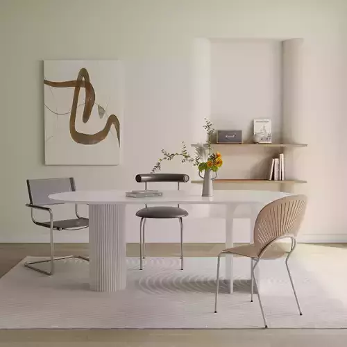 Dining table and chair 3d model