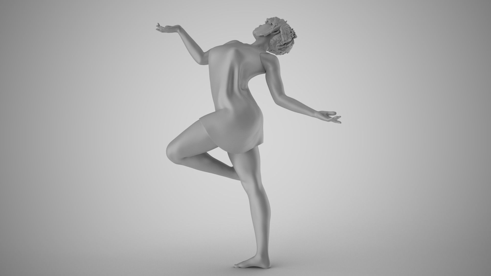 Free Spirited Girl 3D print model_2