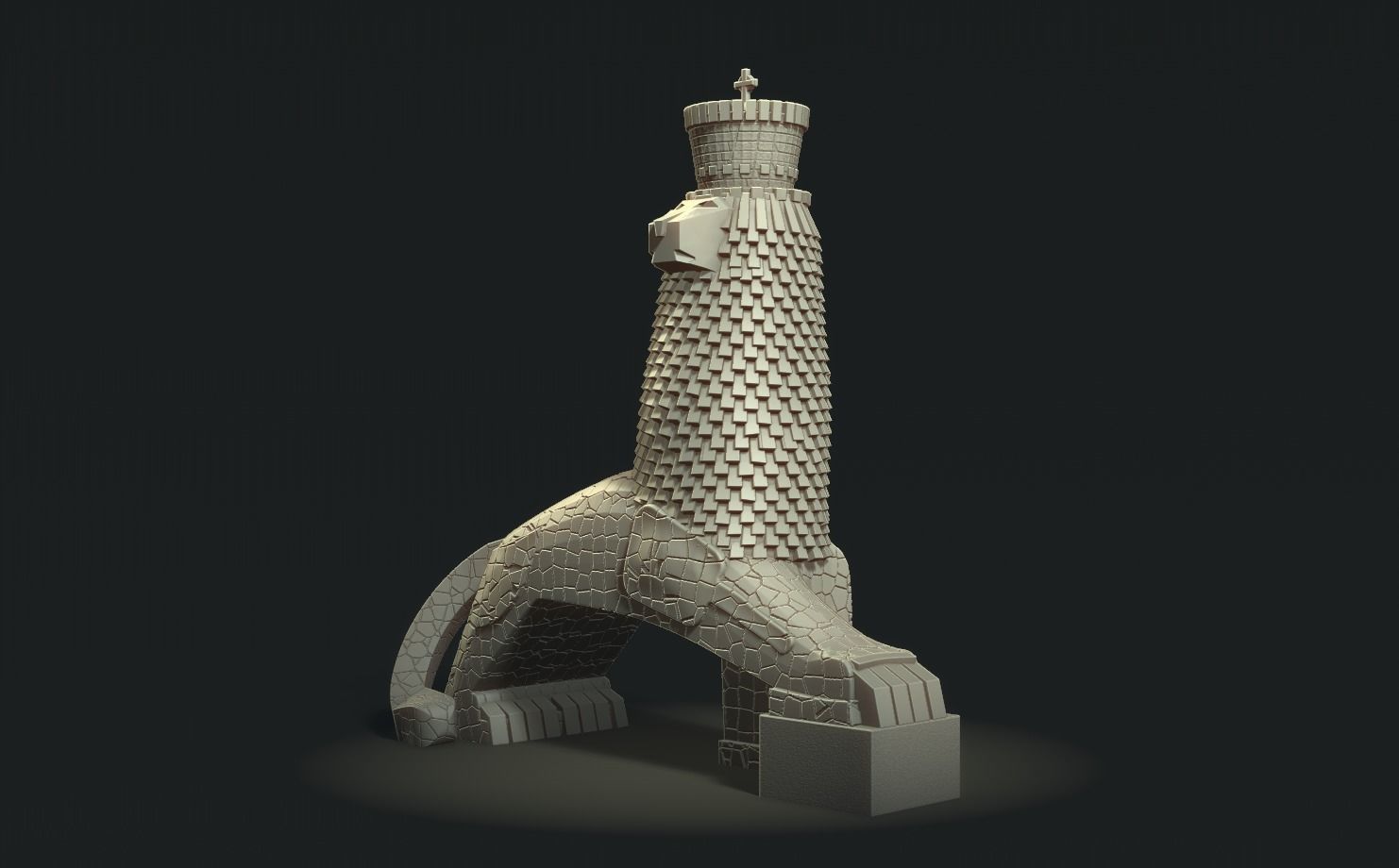 Monument to the Lion of Judah 3D print model_2