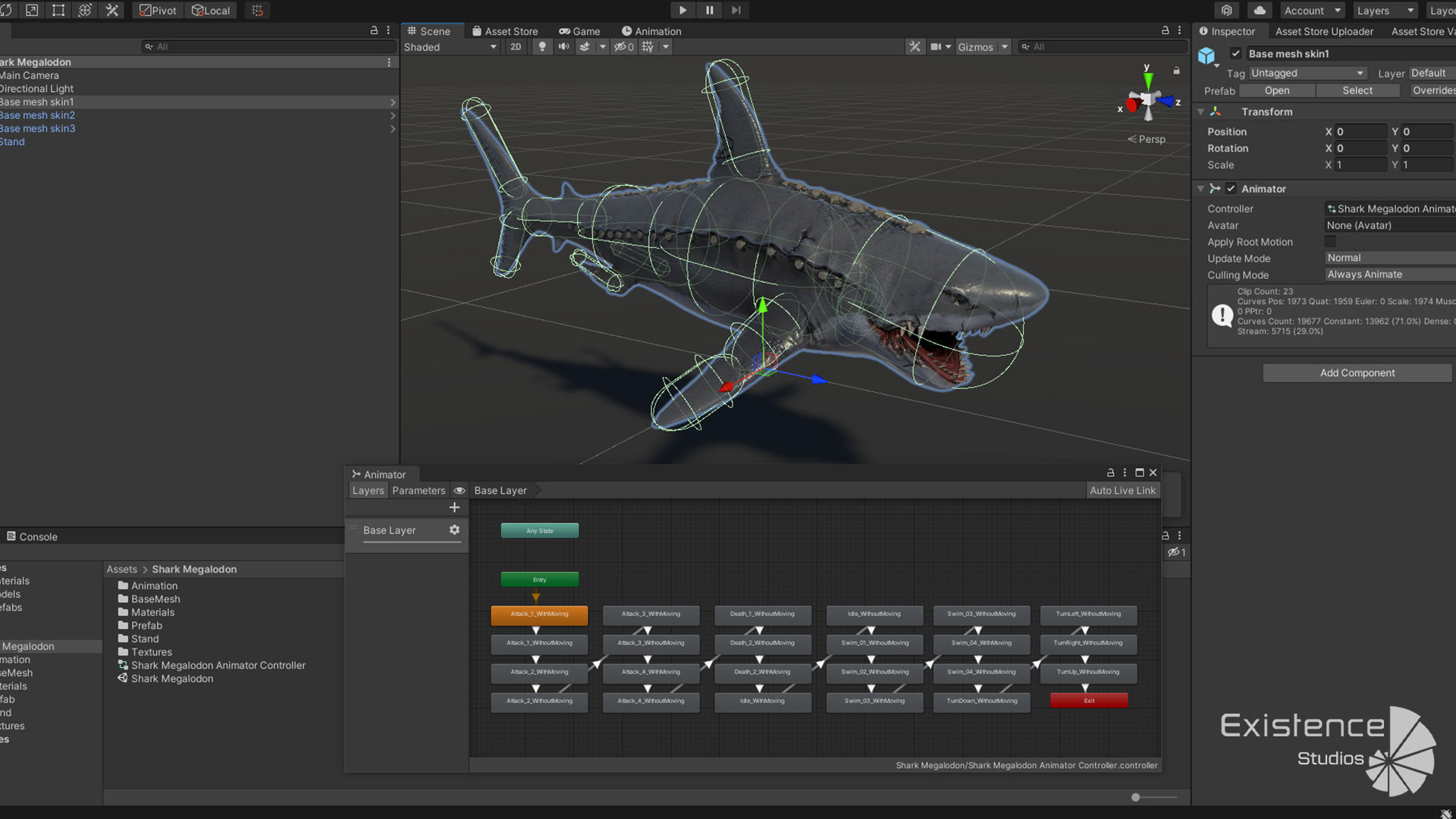 Megalodon Shark Model GameReady Ocean Predator Low poly fish - 7 Low-poly 3D model_10