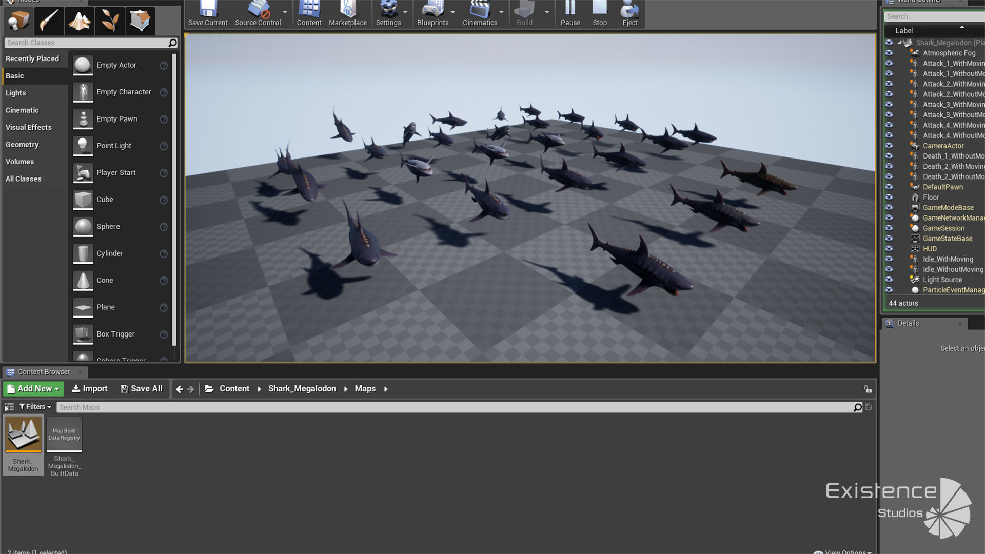 Megalodon Shark Model GameReady Ocean Predator Low poly fish - 7 Low-poly 3D model_9