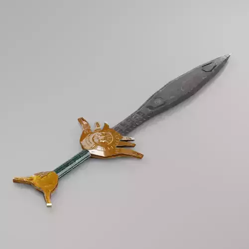 Sword Iron - Elvish Basic Iron Sword Game Ready and Low Poly Low-poly 3D model