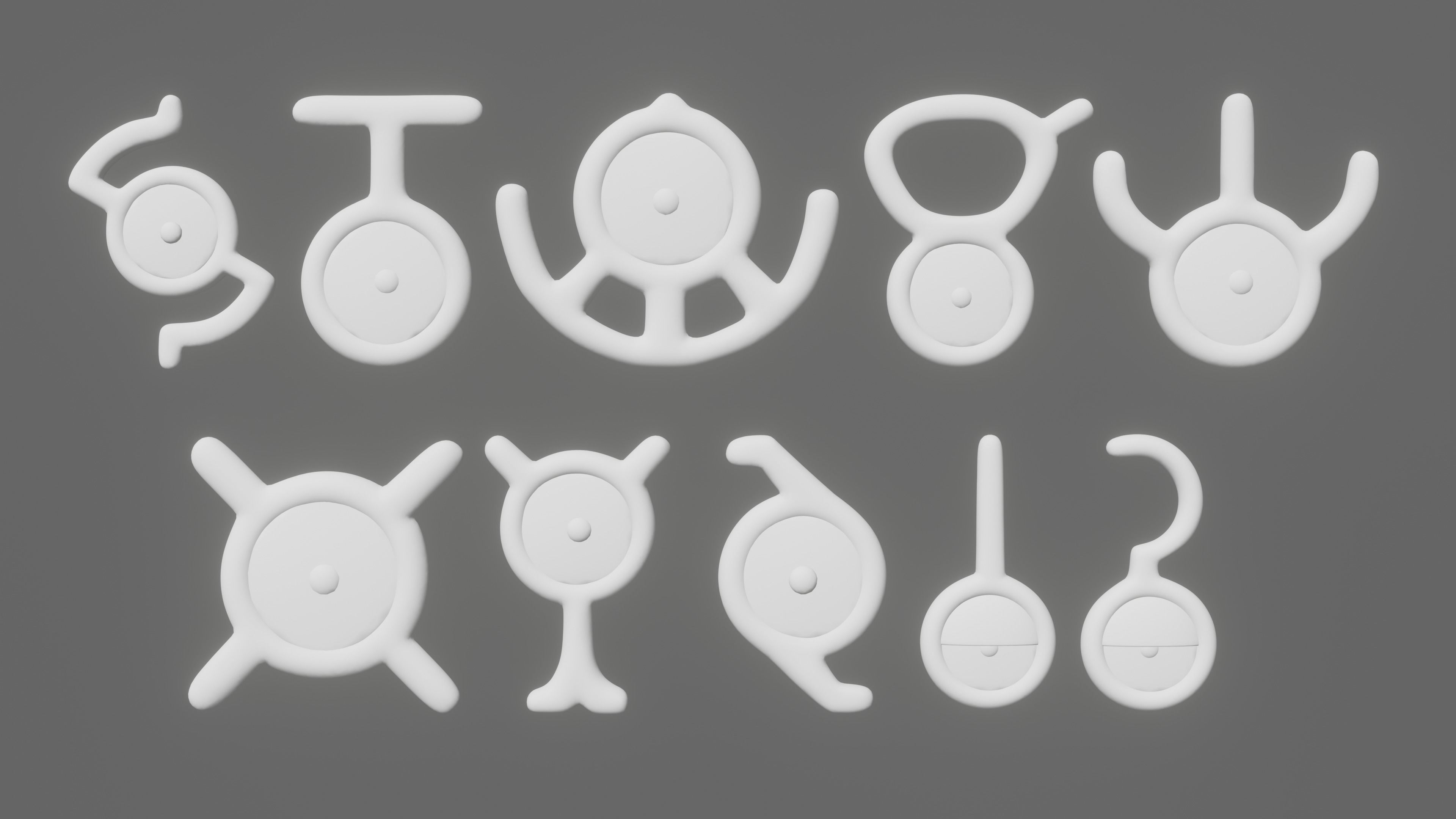 Pokemon Unown Set 3 3D model_2