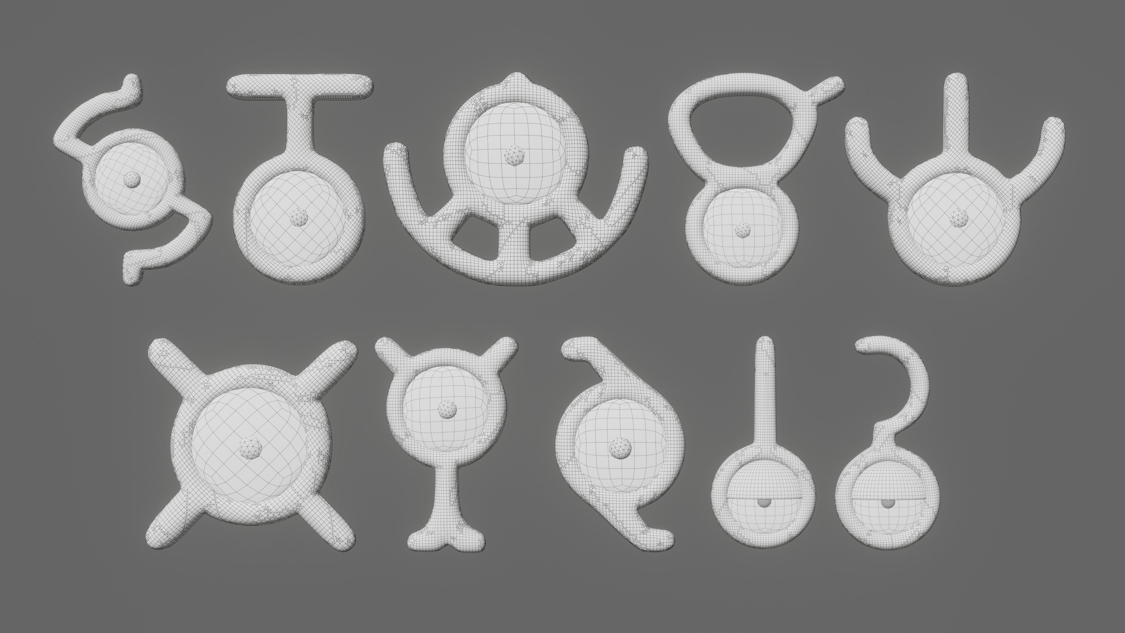 Pokemon Unown Set 3 3D model_3