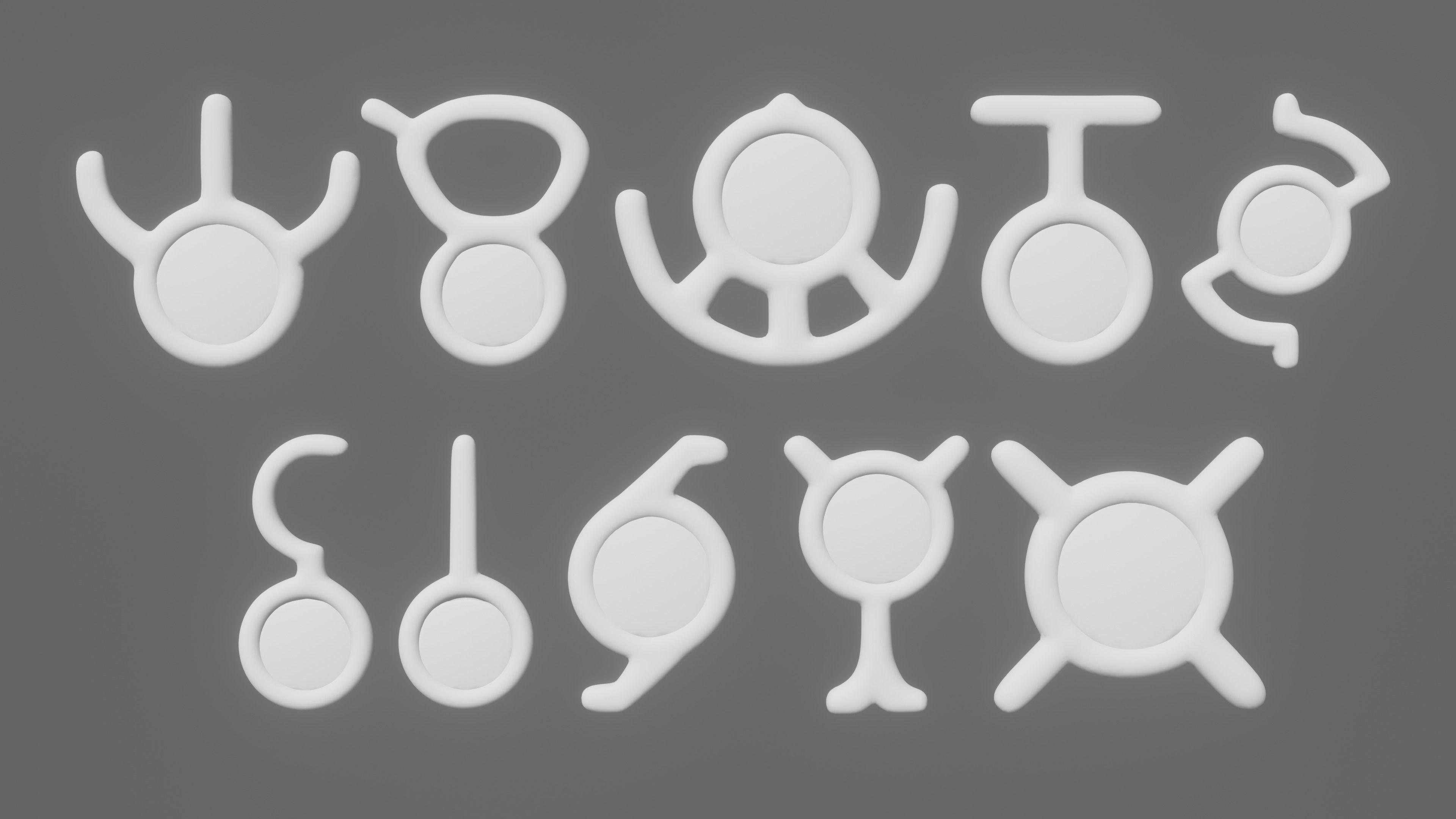 Pokemon Unown Set 3 3D model_8