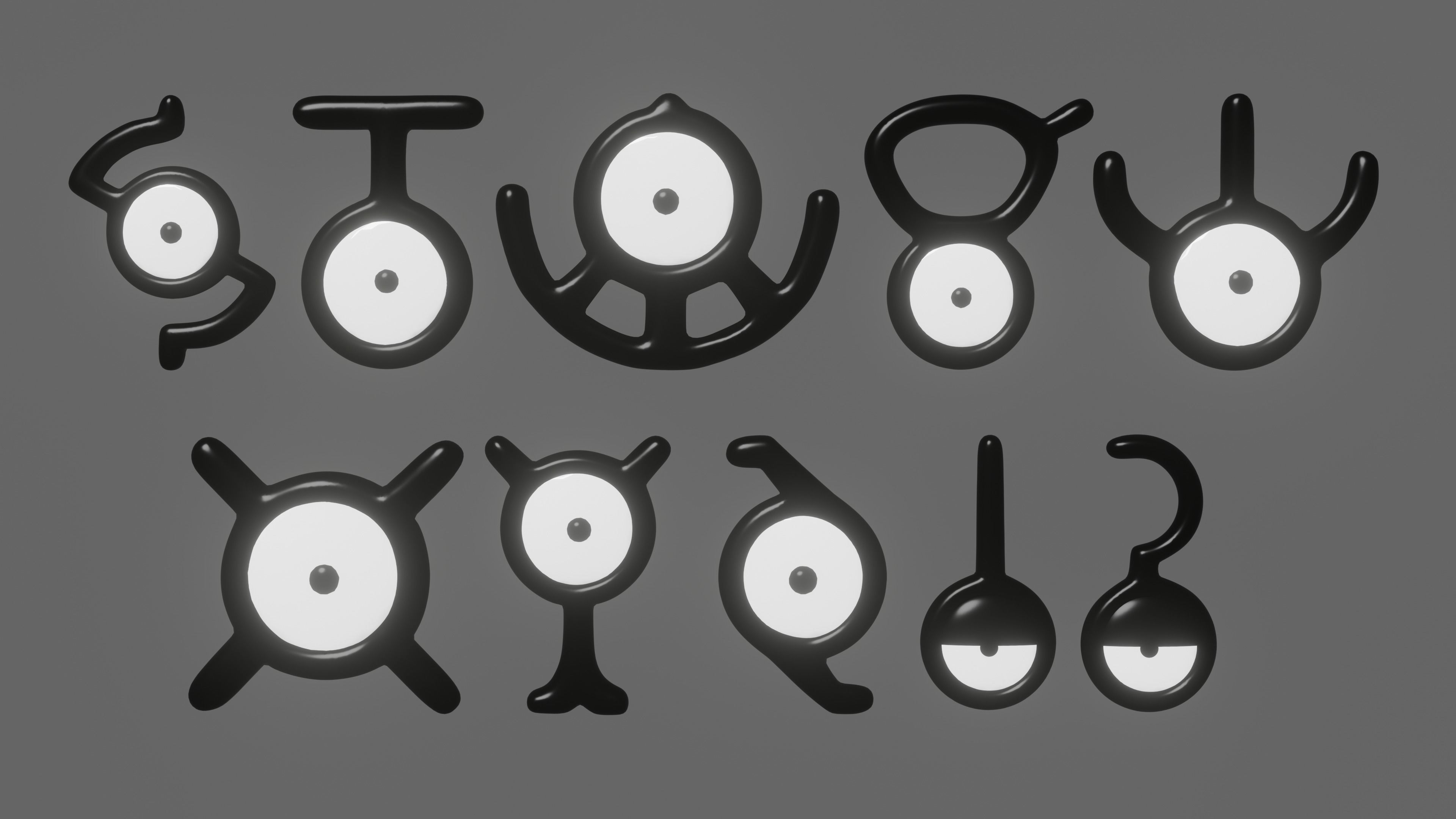Pokemon Unown Set 3 3D model_1