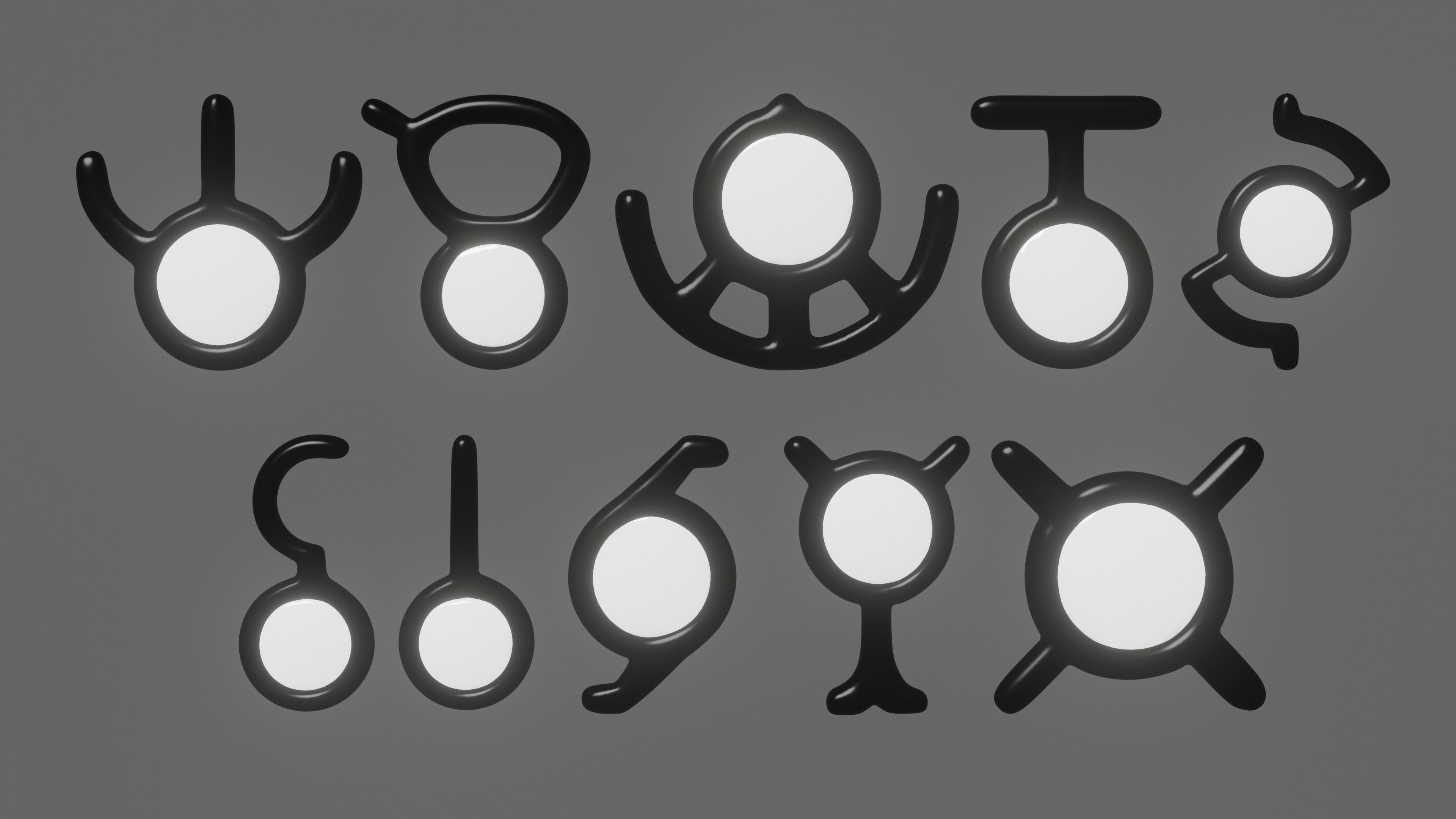 Pokemon Unown Set 3 3D model_7