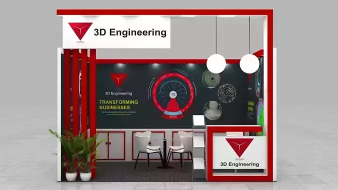 one side open stall Low-poly 3D model