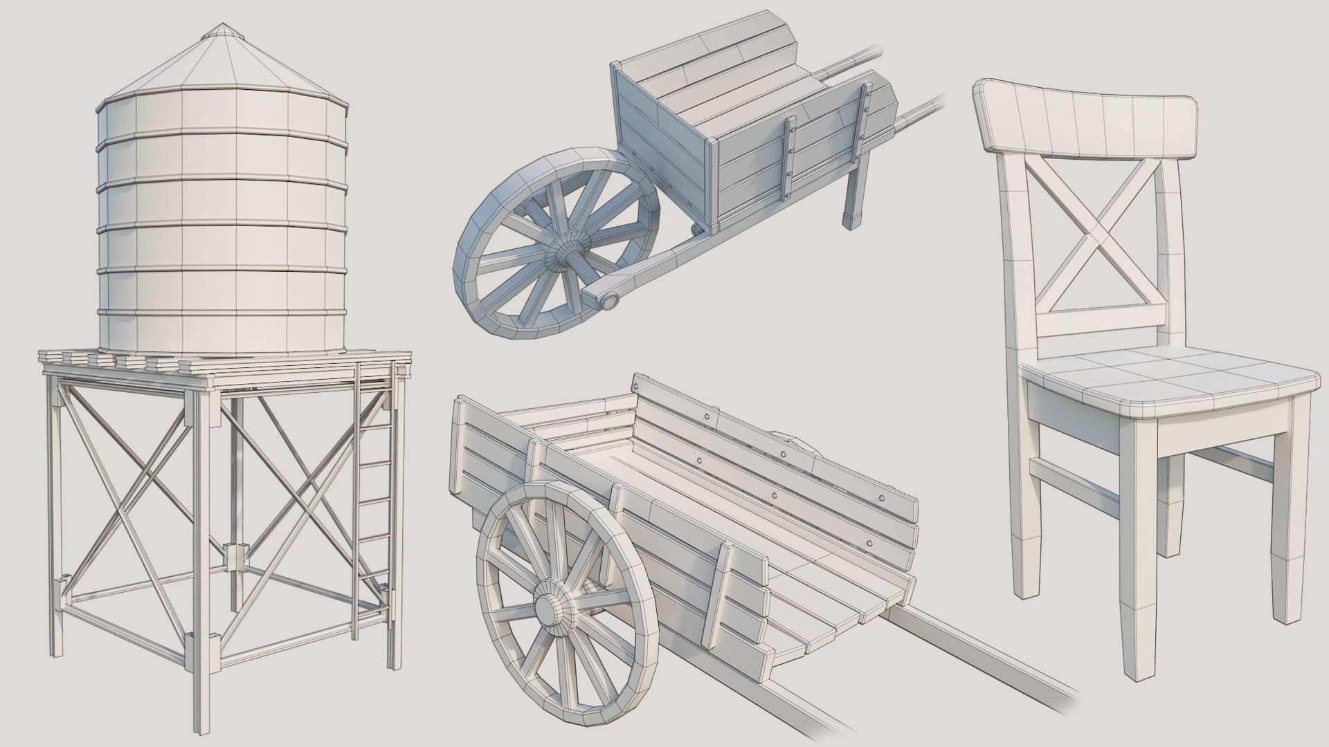 Props Pack - 90 Objects 4K PBR Texture Low-poly 3D model_45