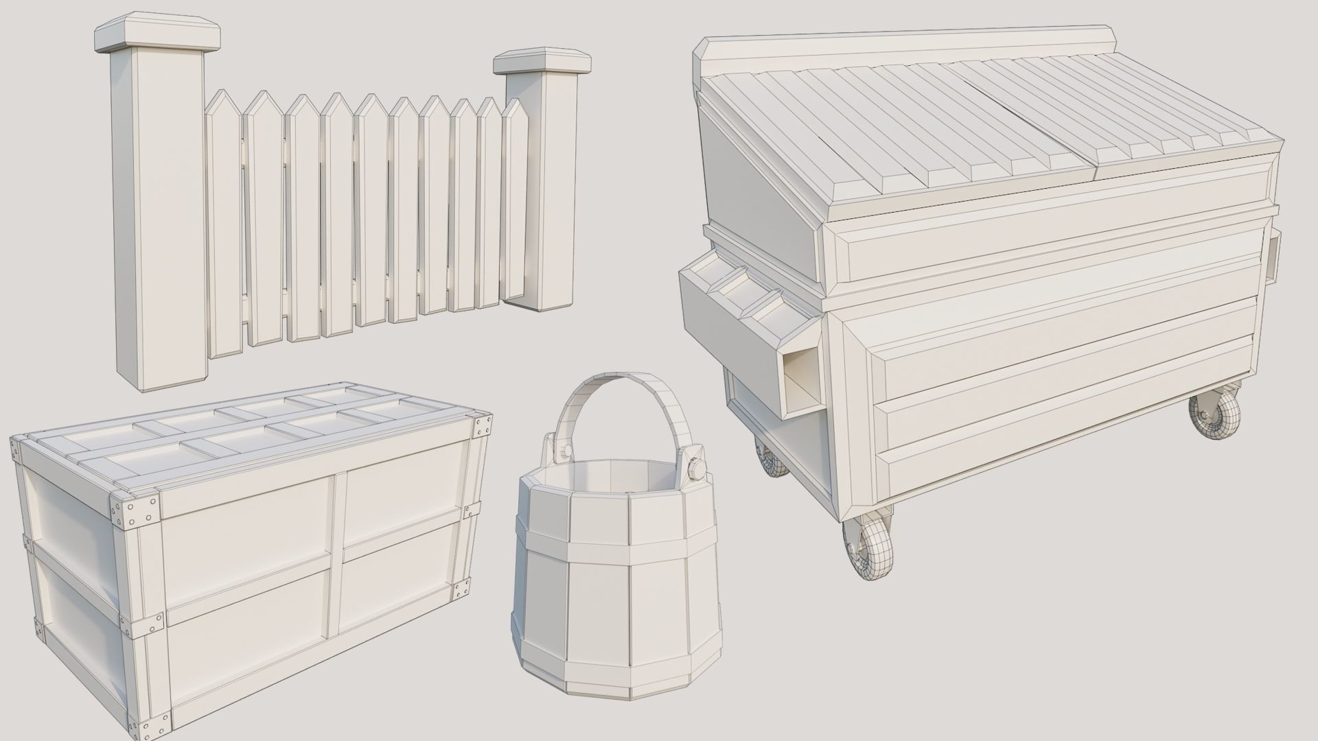 Props Pack - 90 Objects 4K PBR Texture Low-poly 3D model_46