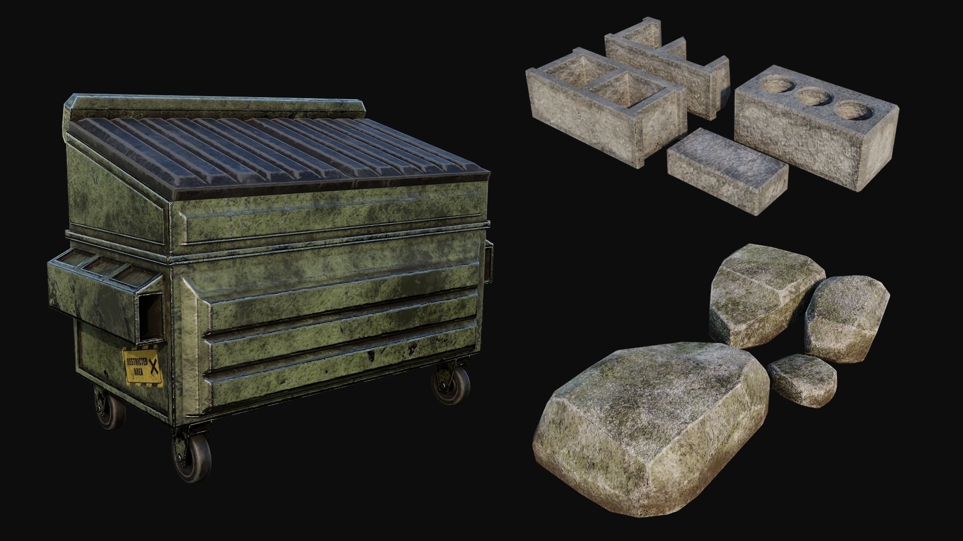 Props Pack - 90 Objects 4K PBR Texture Low-poly 3D model_43
