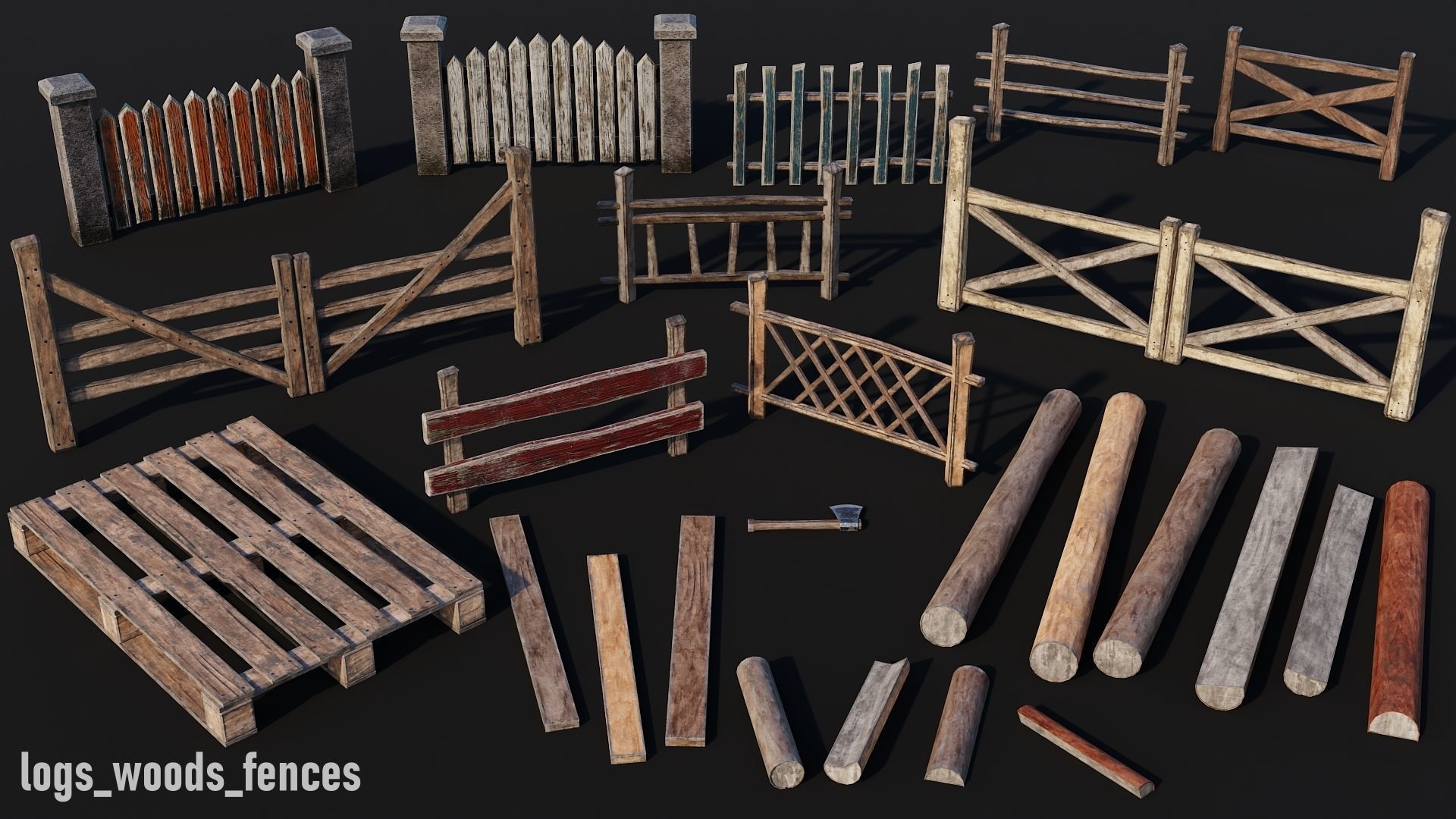 Props Pack - 90 Objects 4K PBR Texture Low-poly 3D model_7