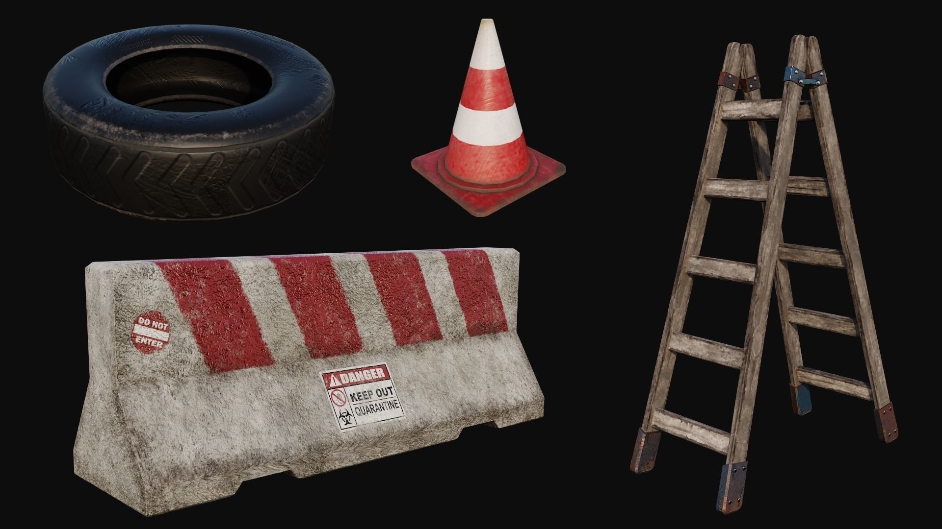 Props Pack - 90 Objects 4K PBR Texture Low-poly 3D model_18
