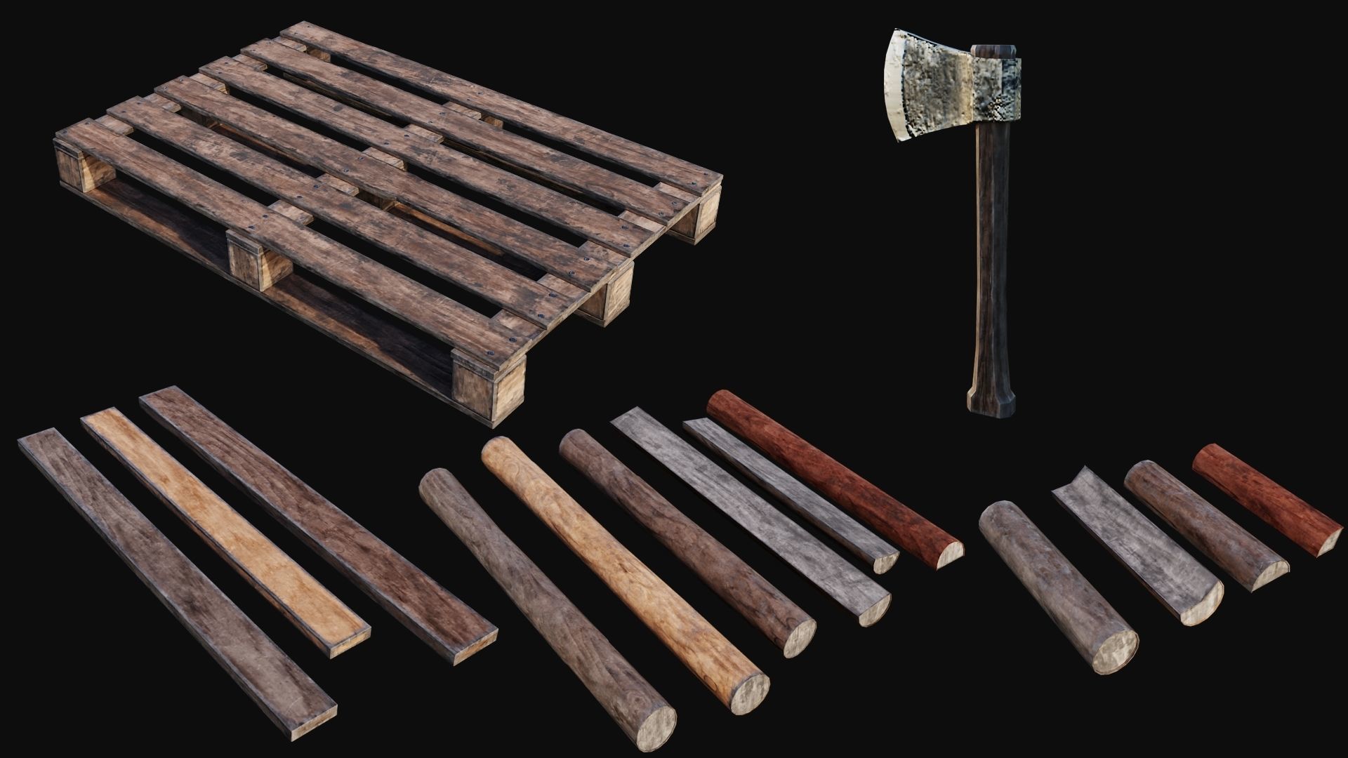 Props Pack - 90 Objects 4K PBR Texture Low-poly 3D model_38