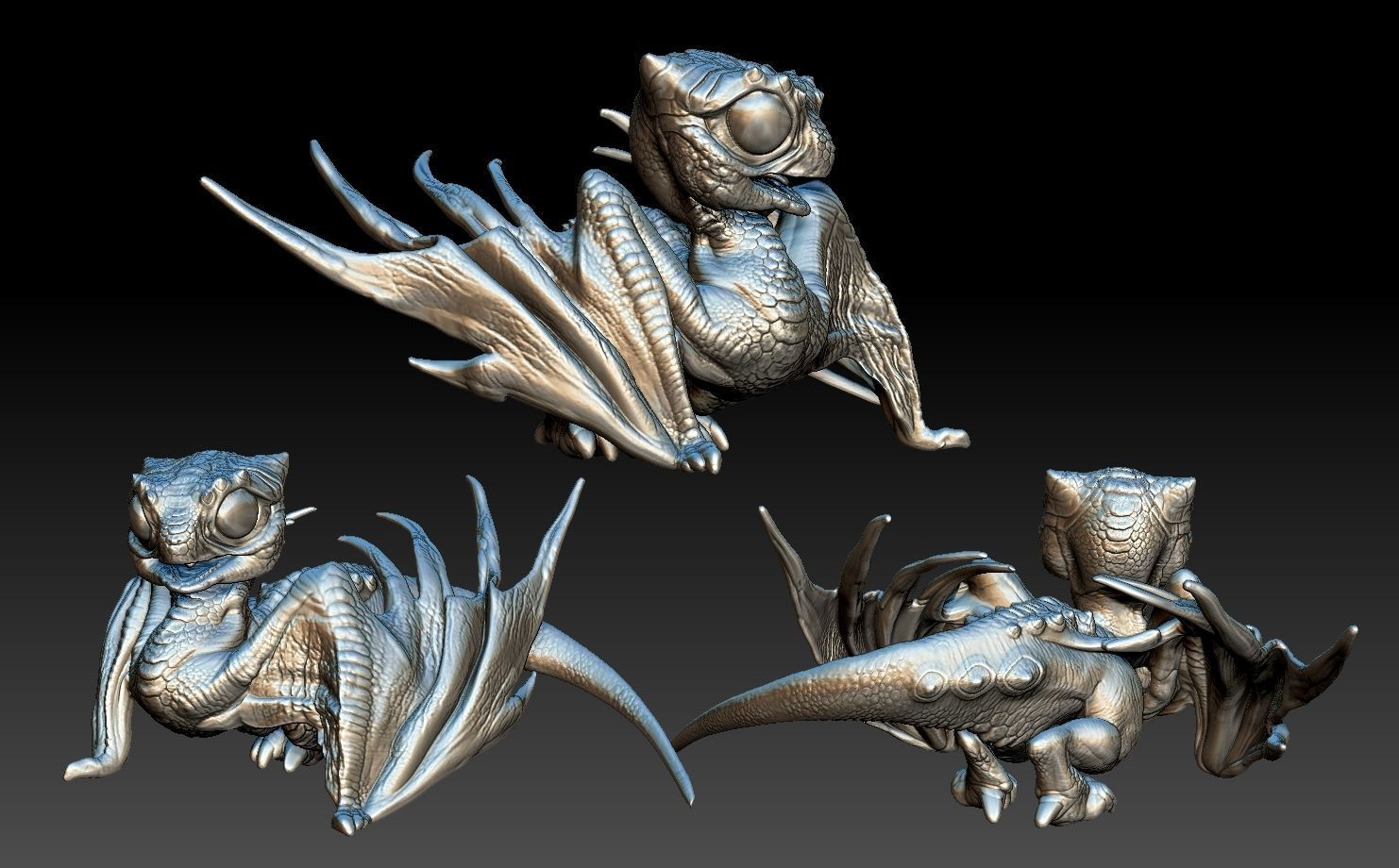 baby dragon for 3d printing 3D print model_9