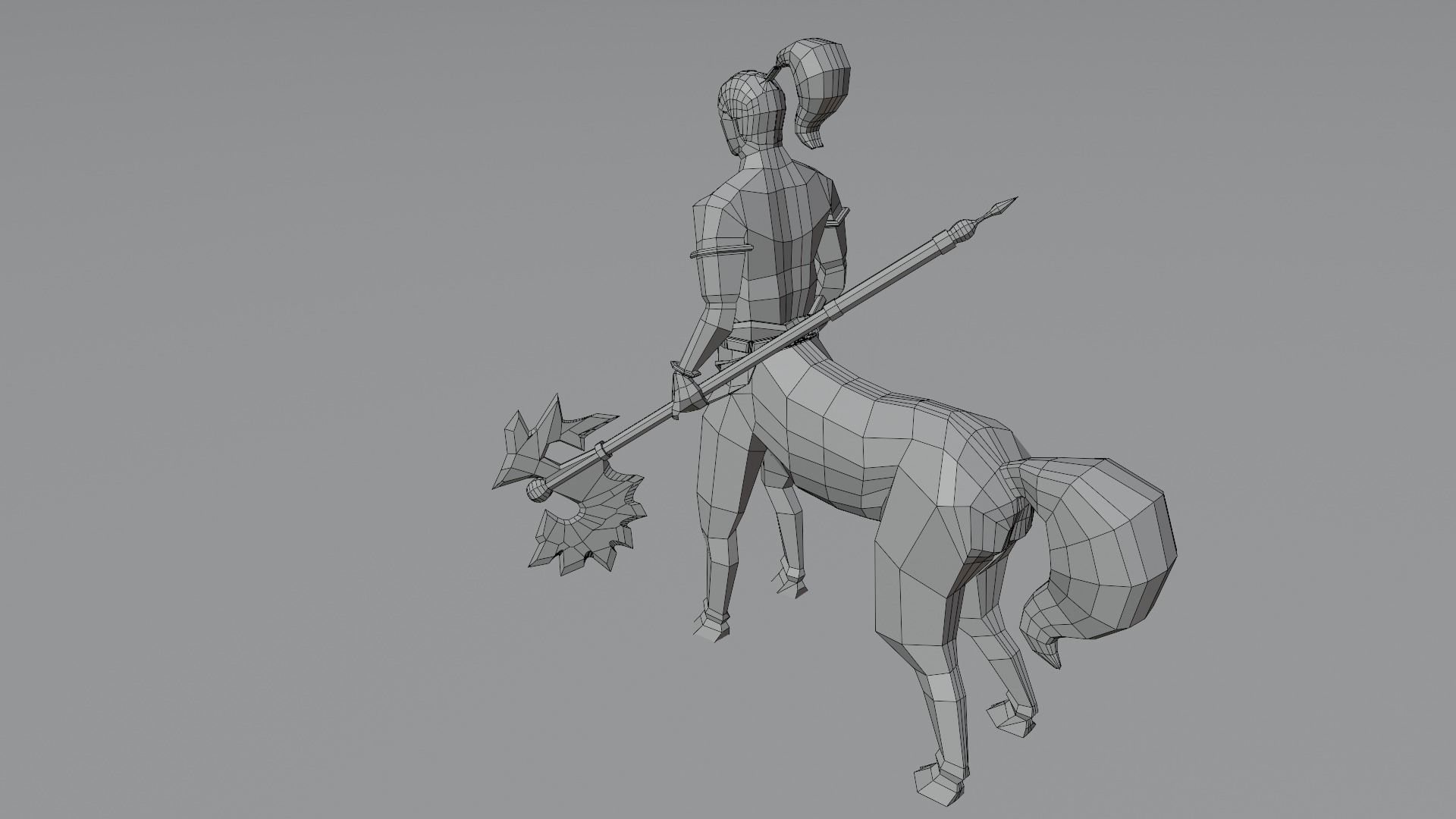 Centaur Half-human horse Horseman Rigged Low-poly 3D model_12