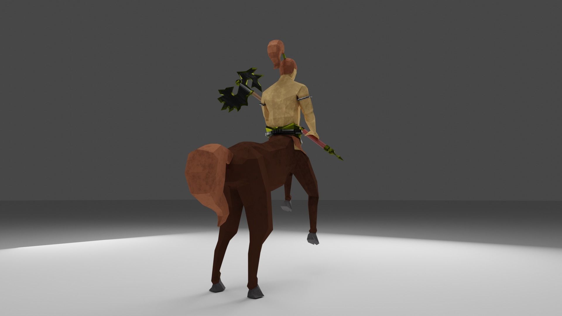 Centaur Half-human horse Horseman Rigged Low-poly 3D model_3