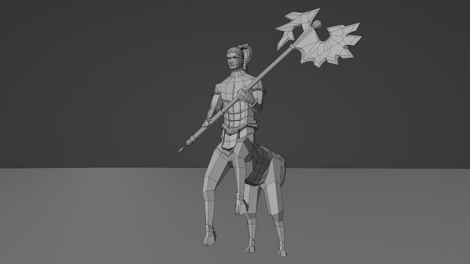Centaur Half-human horse Horseman Rigged Low-poly 3D model_6