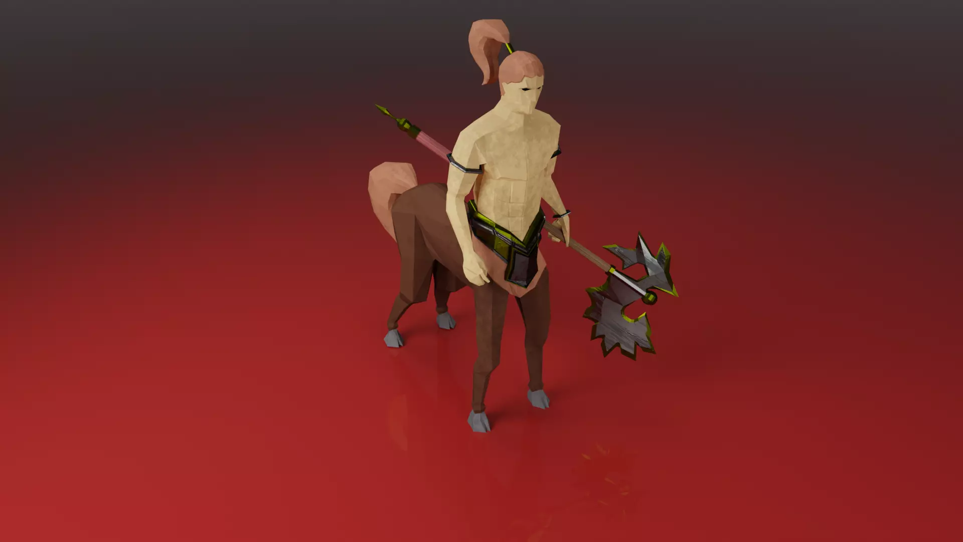 Centaur Half-human horse Horseman Rigged Low-poly 3D model_0