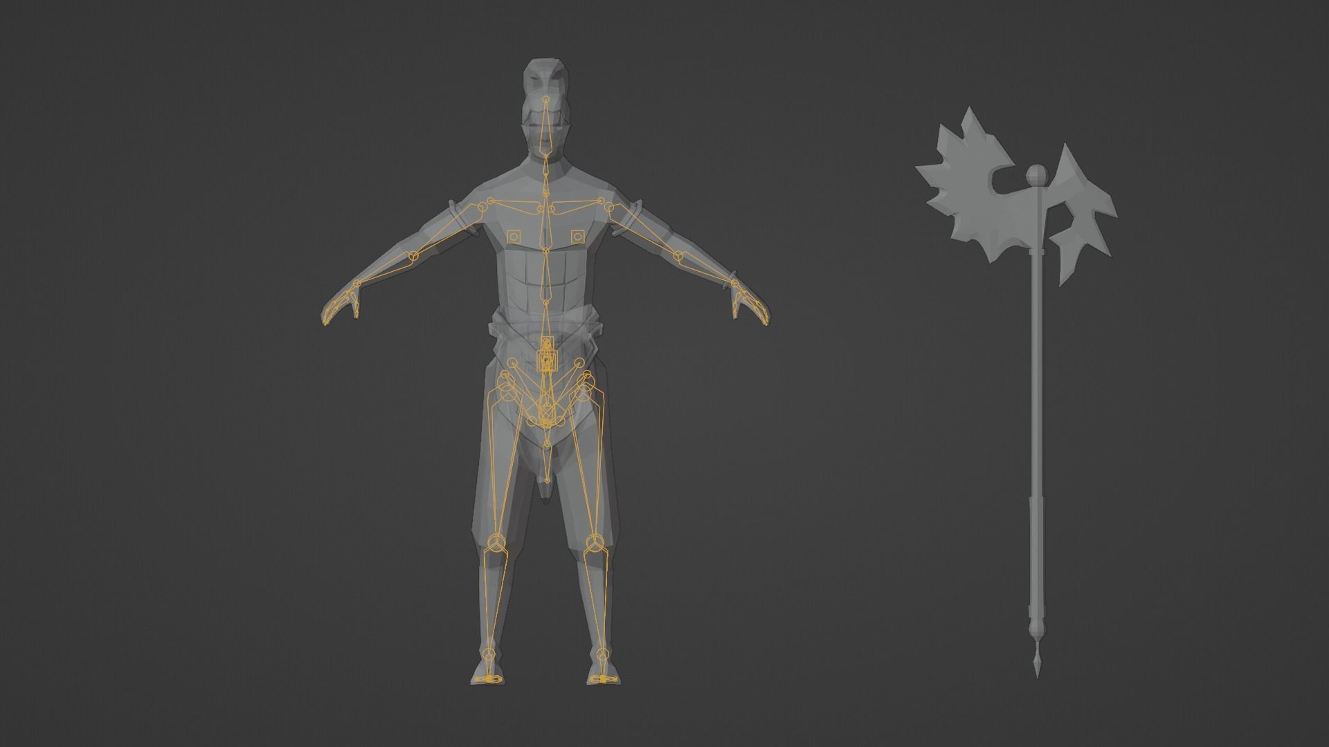 Centaur Half-human horse Horseman Rigged Low-poly 3D model_9