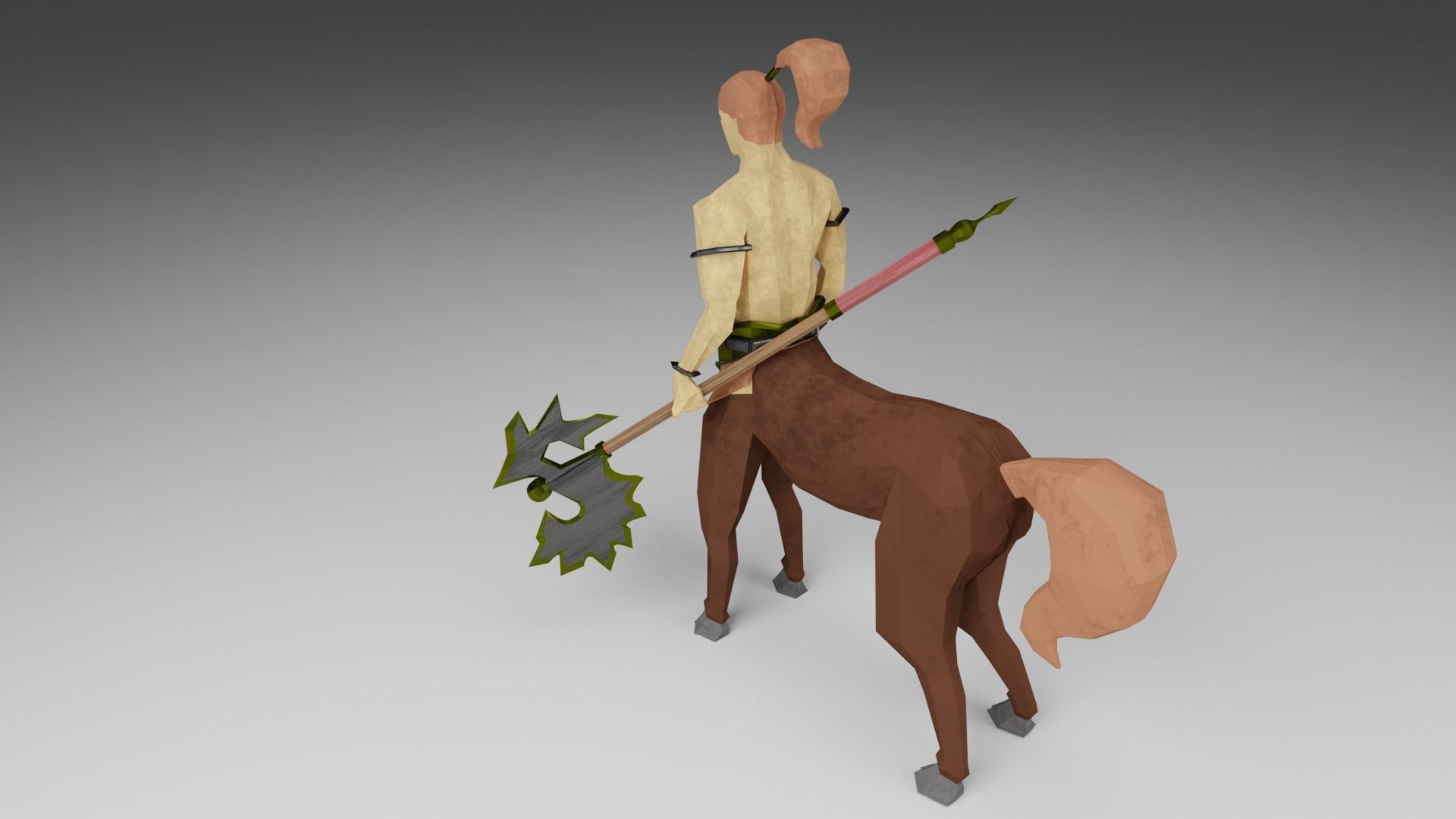 Centaur Half-human horse Horseman Rigged Low-poly 3D model_2