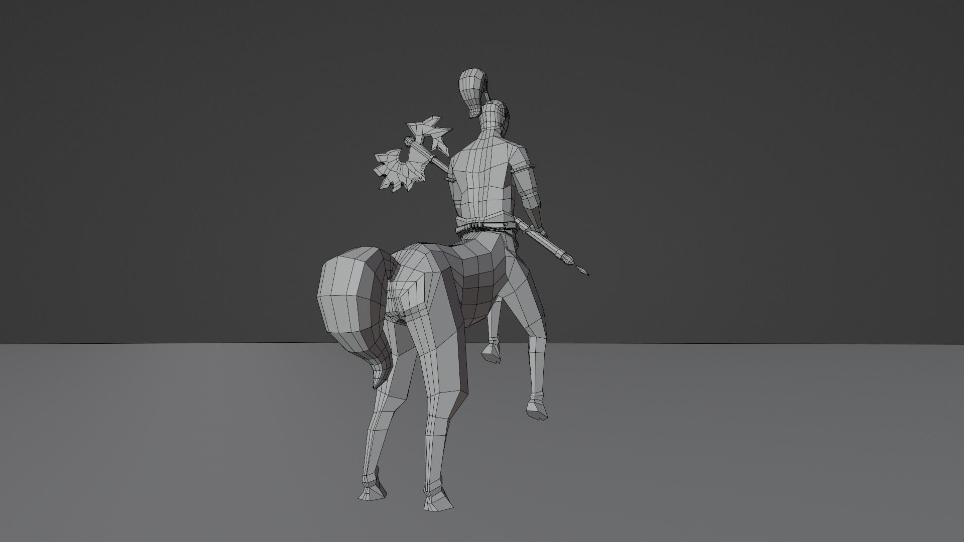 Centaur Half-human horse Horseman Rigged Low-poly 3D model_5