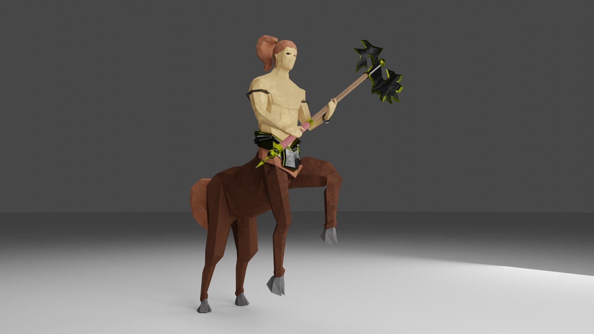 Centaur Half-human horse Horseman Rigged Low-poly 3D model_1