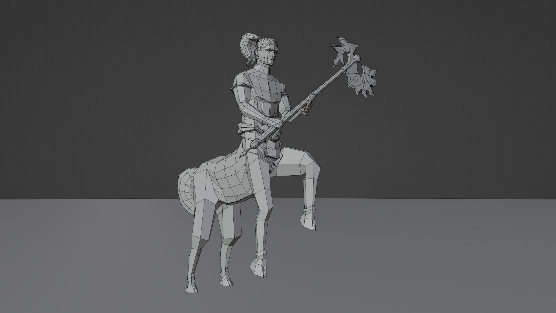 Centaur Half-human horse Horseman Rigged Low-poly 3D model_11