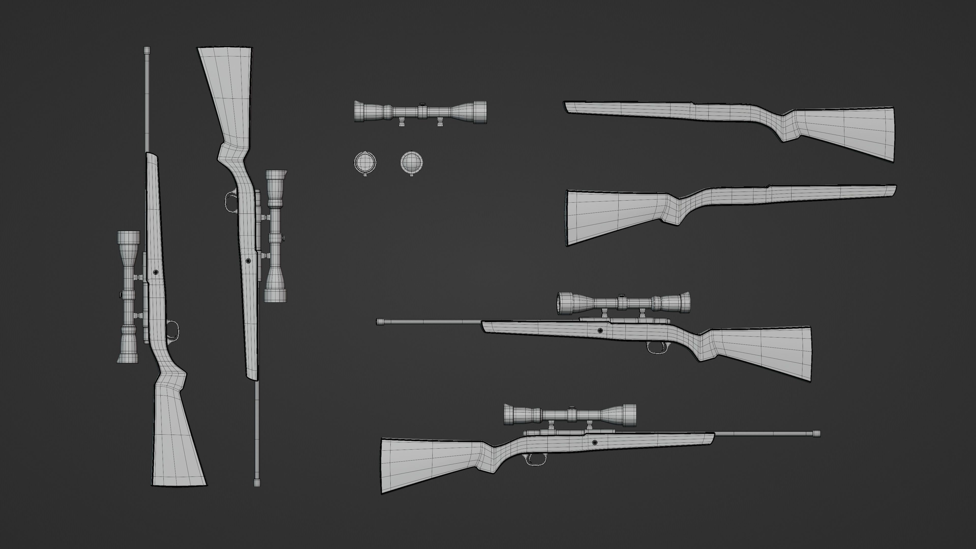 Hunting-rifle 3D model_5