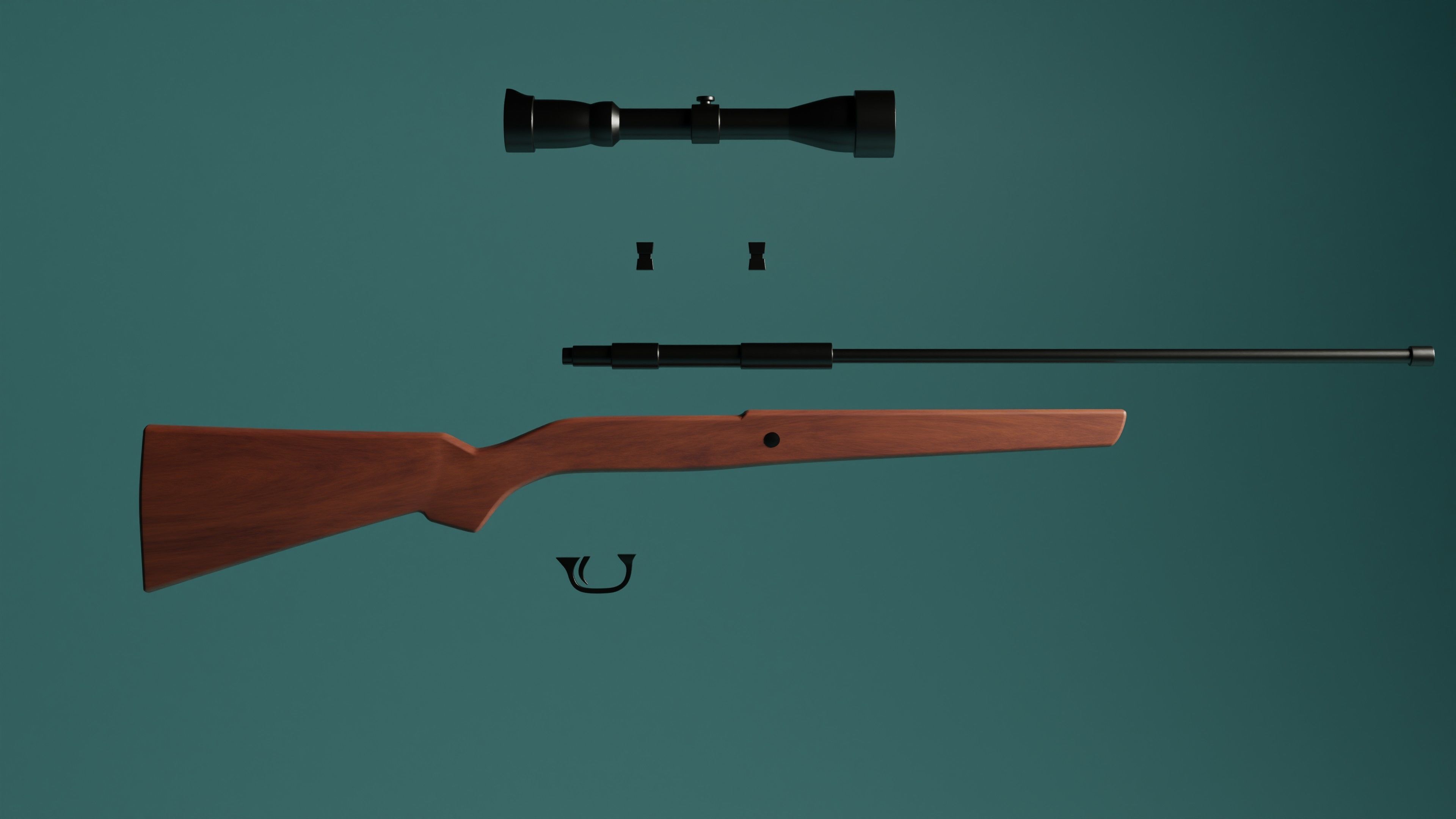 Hunting-rifle 3D model_3
