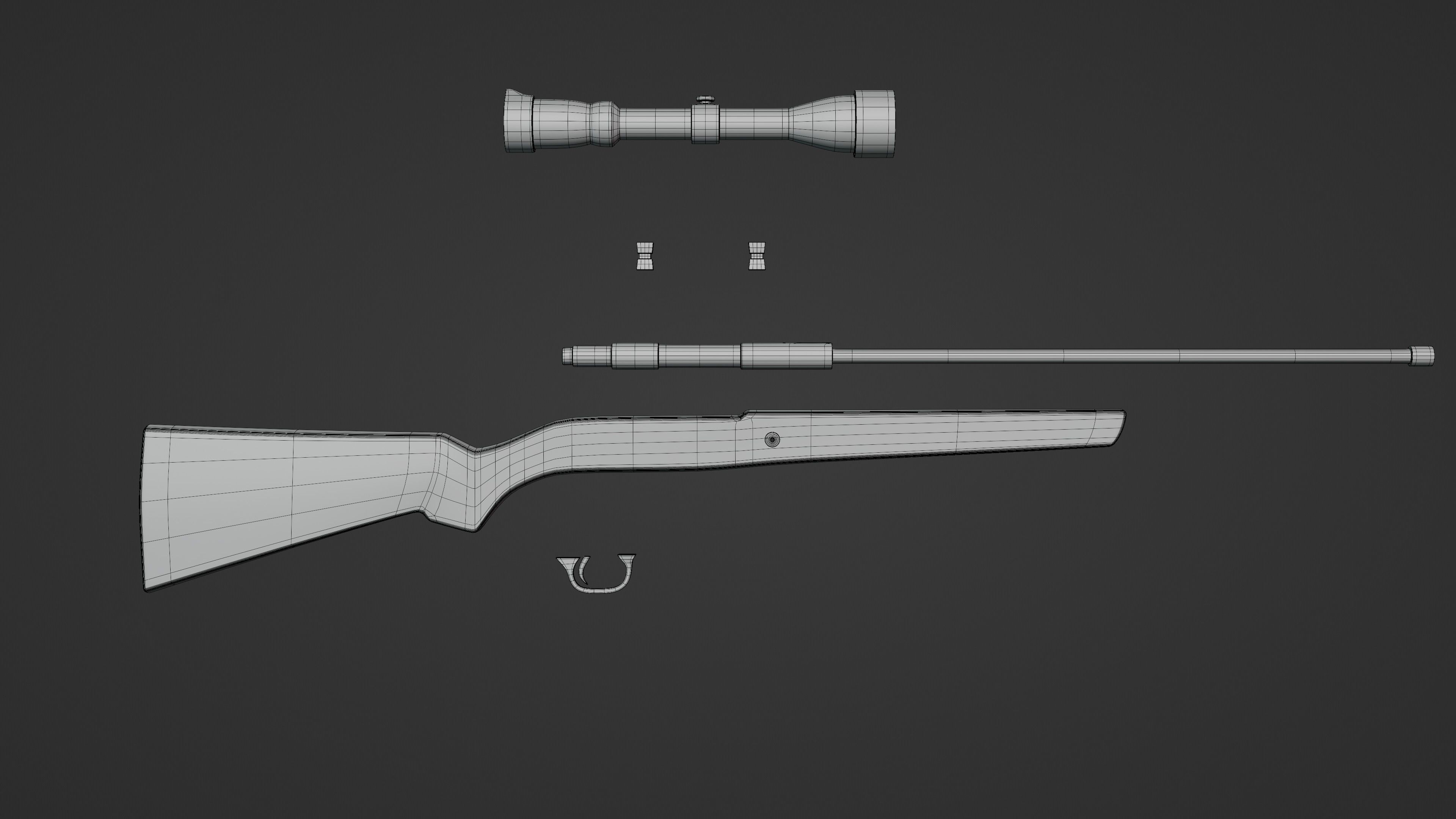 Hunting-rifle 3D model_4